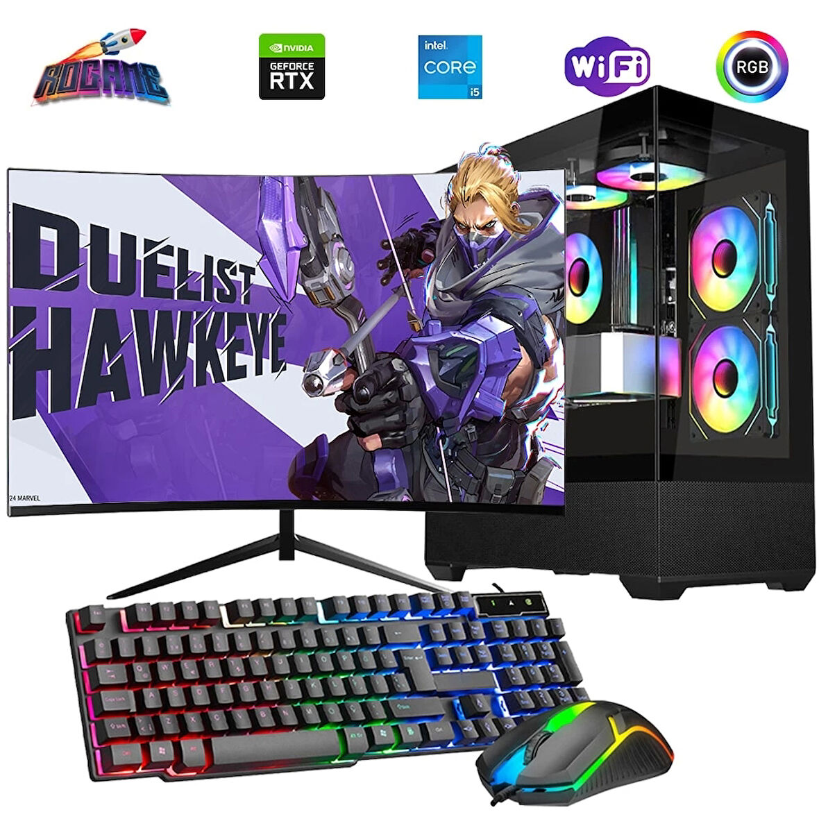 I5 12400F 16GB DDR4 512GB M2 8GB RTX4060 24" 100Hz Mon. Oyun Bilgisayarı