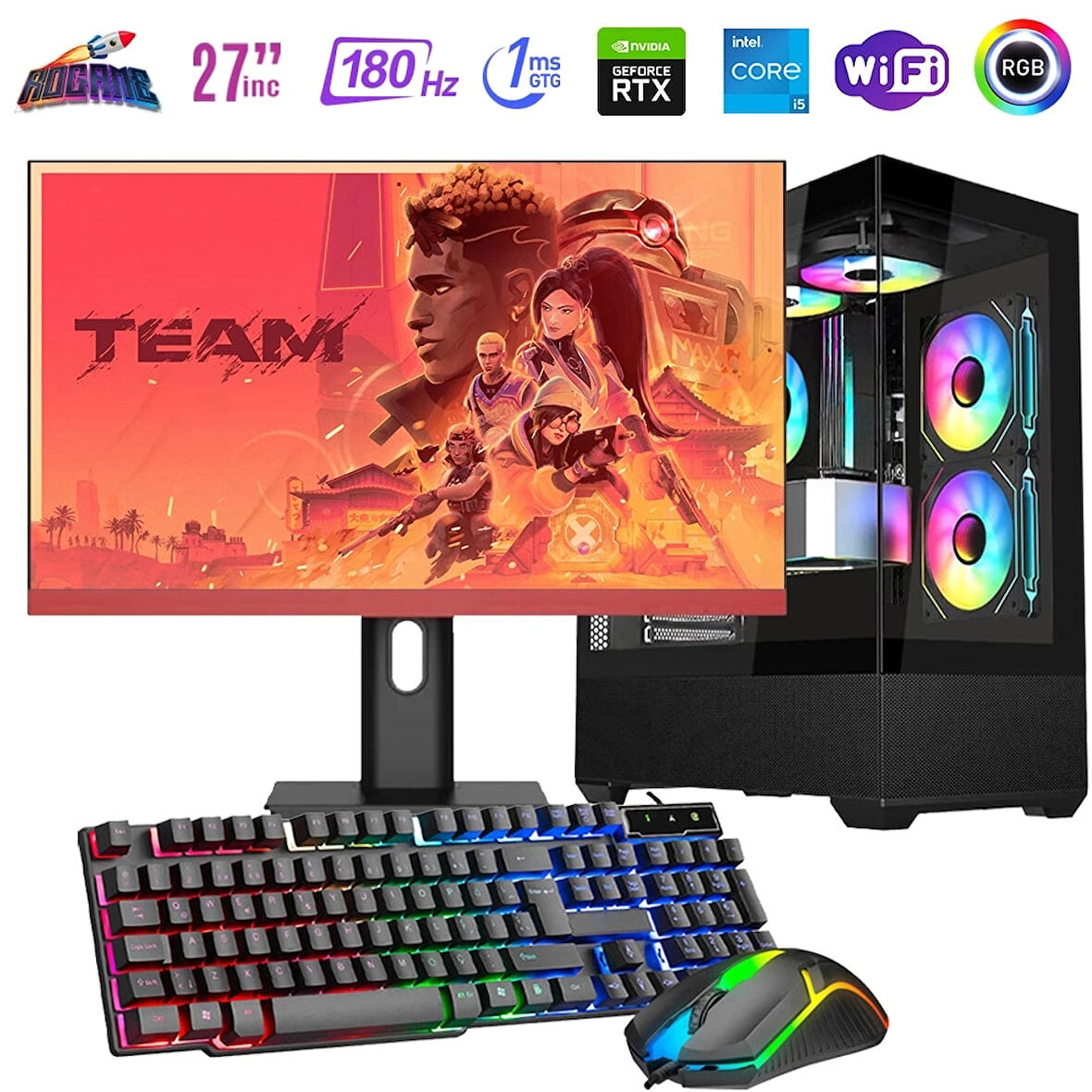 I5 14400F 32GB DDR4 1TB M2 12GB RTX4070 27" 180Hz Mon. Oyun Bilgisayarı