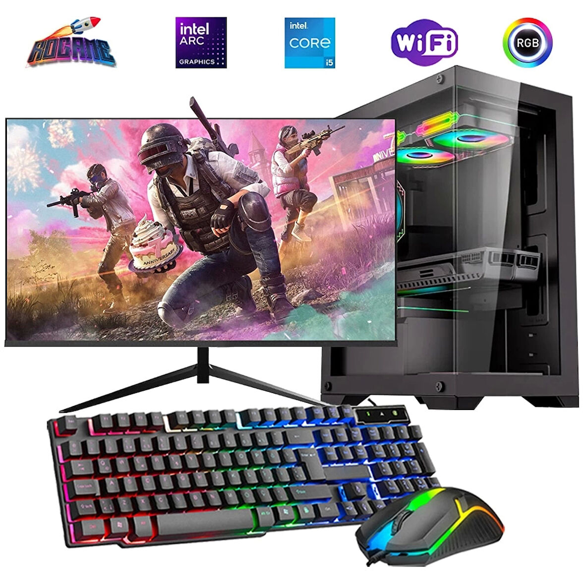 I5 13400F 16GB DDR4 480SSD 12GB ARC B580 24" Mon. Oyun Bilgisayarı