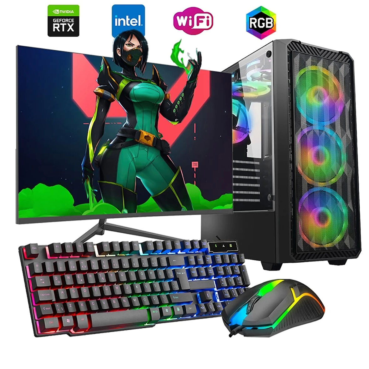 i5 12400F 16GB DDR4 1TB m2 6GB RTX3050 24" Monitörlü Oyun Bilgisayarı