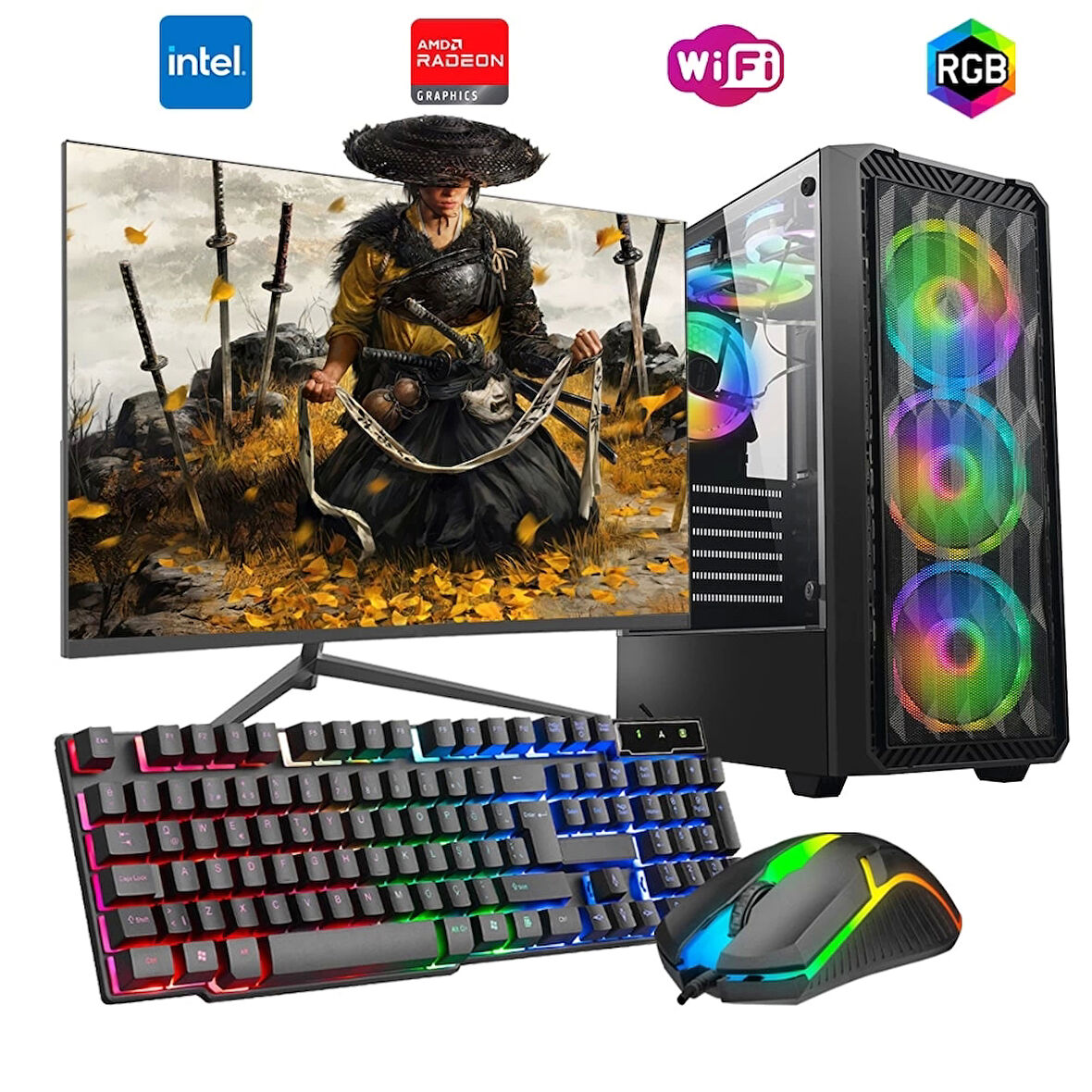 i5 12400F 16GB DDR4 1TB m2 8GB RX580 27" 165Hz Mon. Oyun Bilgisayarı