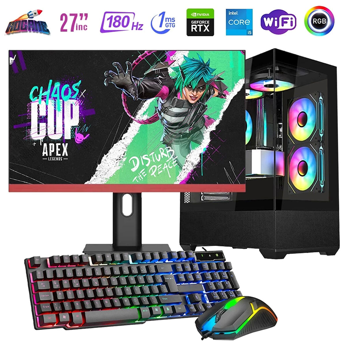 i5 12400F 16GB DDR4 1TB m2 12GB RTX3060 27" 165Hz Monitörlü Oyun Bilgisayarı