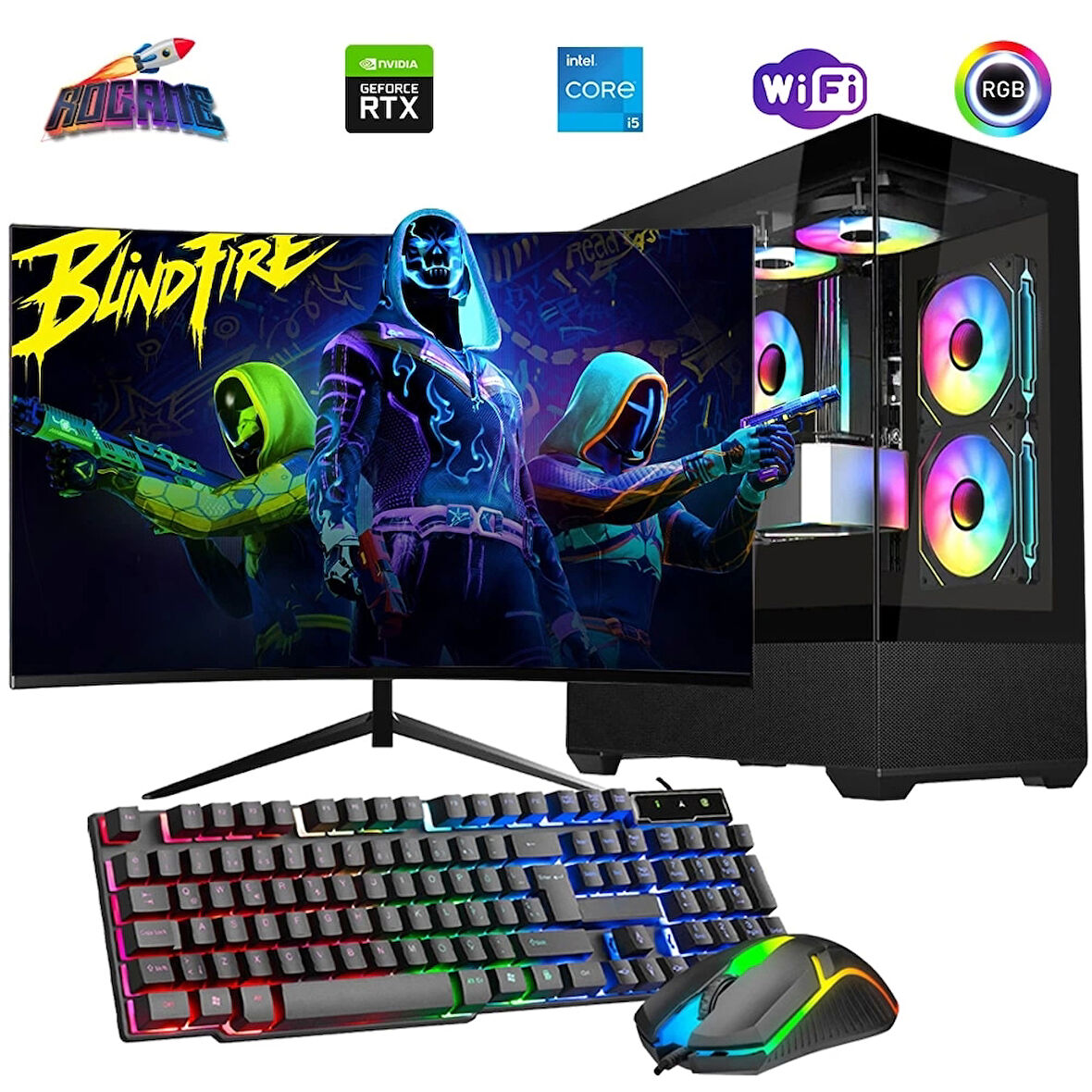 i5 12400F 16GB DDR4 1TB m2 8GB RTX4060 24" 100Hz Monitörlü Oyun Bilgisayarı