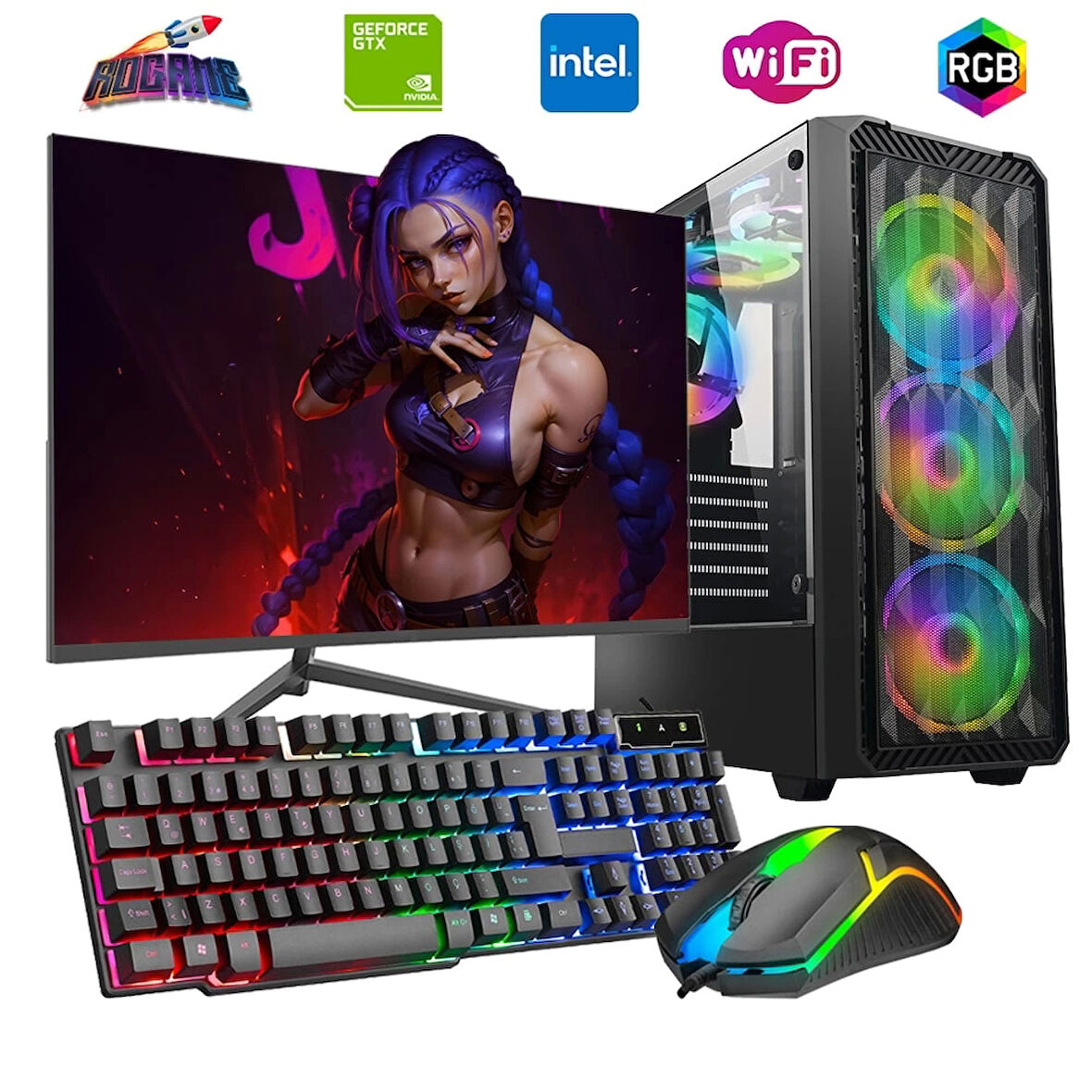 İ7 12700F 16GB DDR4 1TB m2 4GB GTX1650 24" Monitörlü Oyun Bilgisayarı