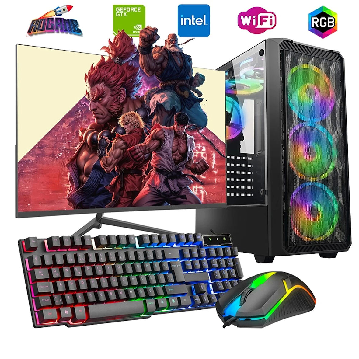 i5 13400F 16GB DDR4 1TB m2 4GB GTX1650 24" Monitörlü Oyun Bilgisayarı