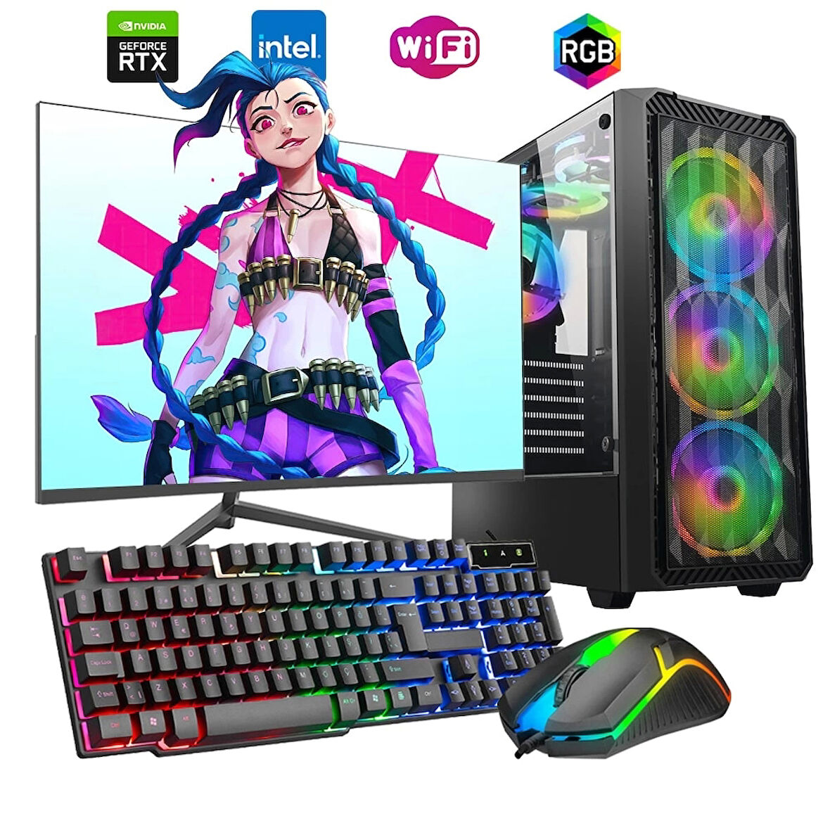 i5 13400F 16GB DDR4 1TB m2 8GB RTX3050 24" Monitörlü Oyun Bilgisayarı