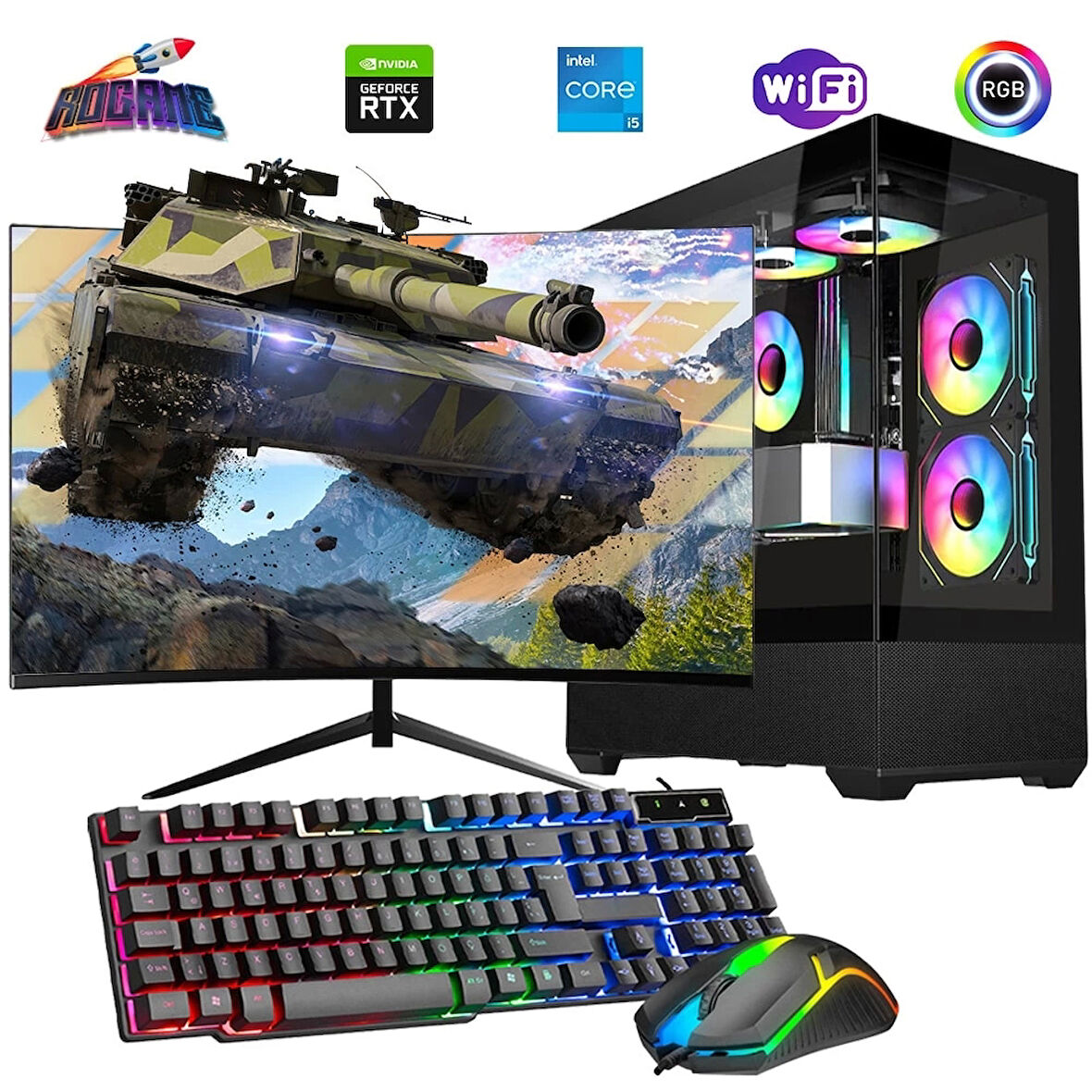 i5 13400F 16GB DDR4 1TB m2 12GB RTX3060 24" Monitörlü Oyun Bilgisayarı