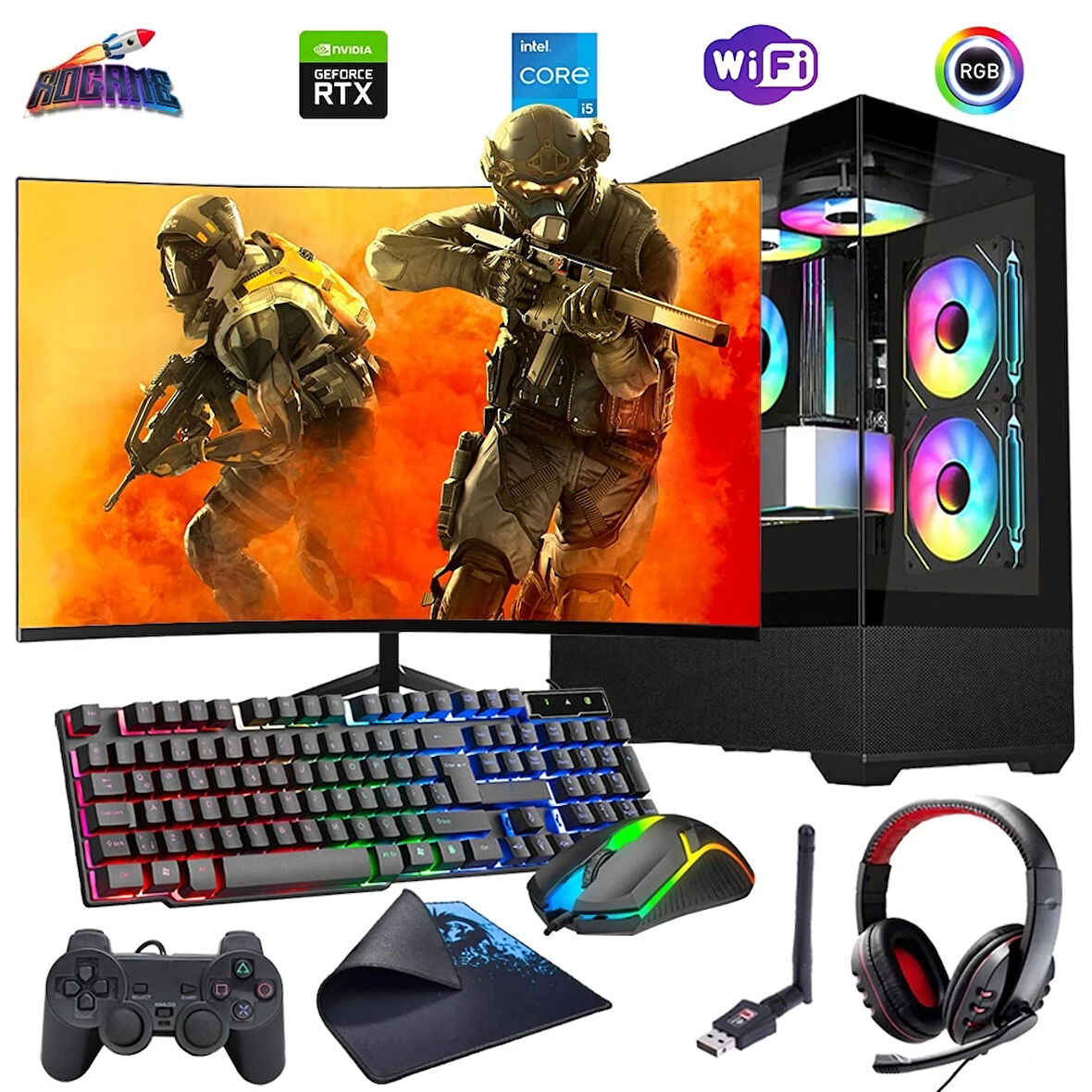 i5 13400F 16GB DDR4 1TB m2 8GB RTX4060 24" 100Hz Monitörlü Oyun Bilgisayarı (Gaming SET)