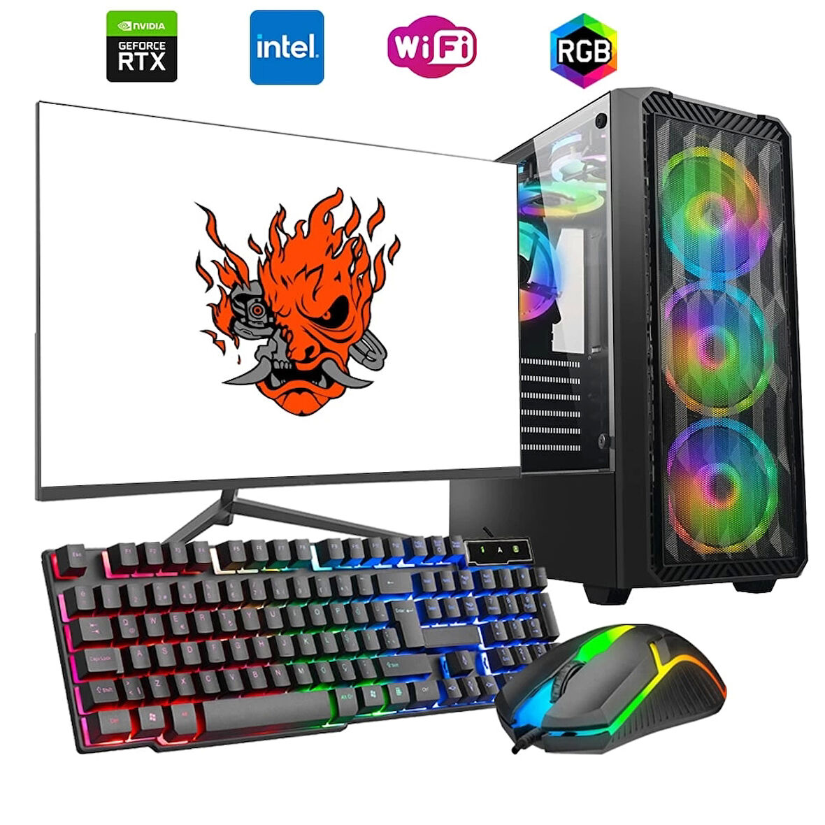 i5 14400F 16GB DDR4 1TB m2 8GB RTX3050 24" Monitörlü Oyun Bilgisayarı