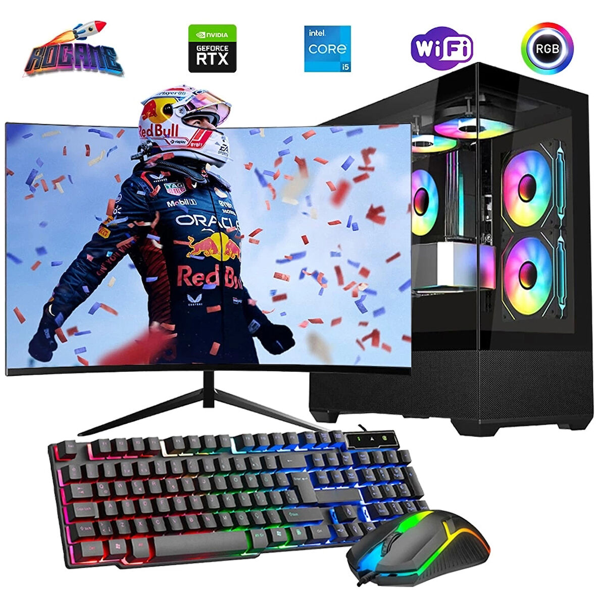 i5 14400F 16GB DDR4 1TB m2 12GB RTX3060 24" Monitörlü Oyun Bilgisayarı