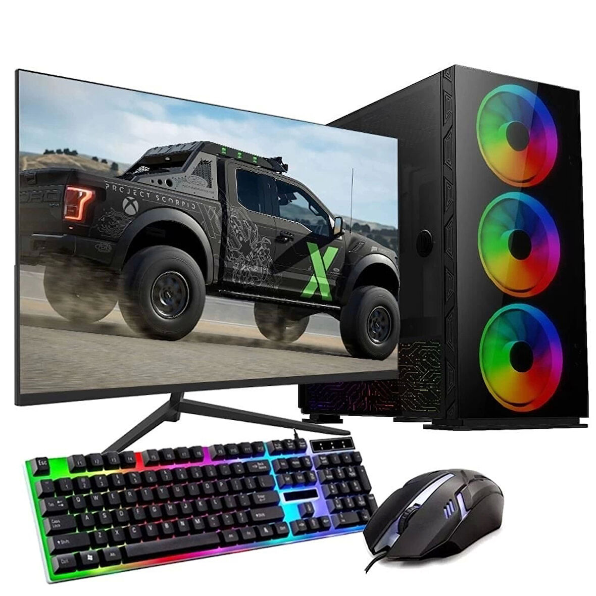 Ryzen5 5600 16GB 1TB M2 12GB RTX3060 24'' Mon. Oyun Bilgisayarı (Gaming Set)