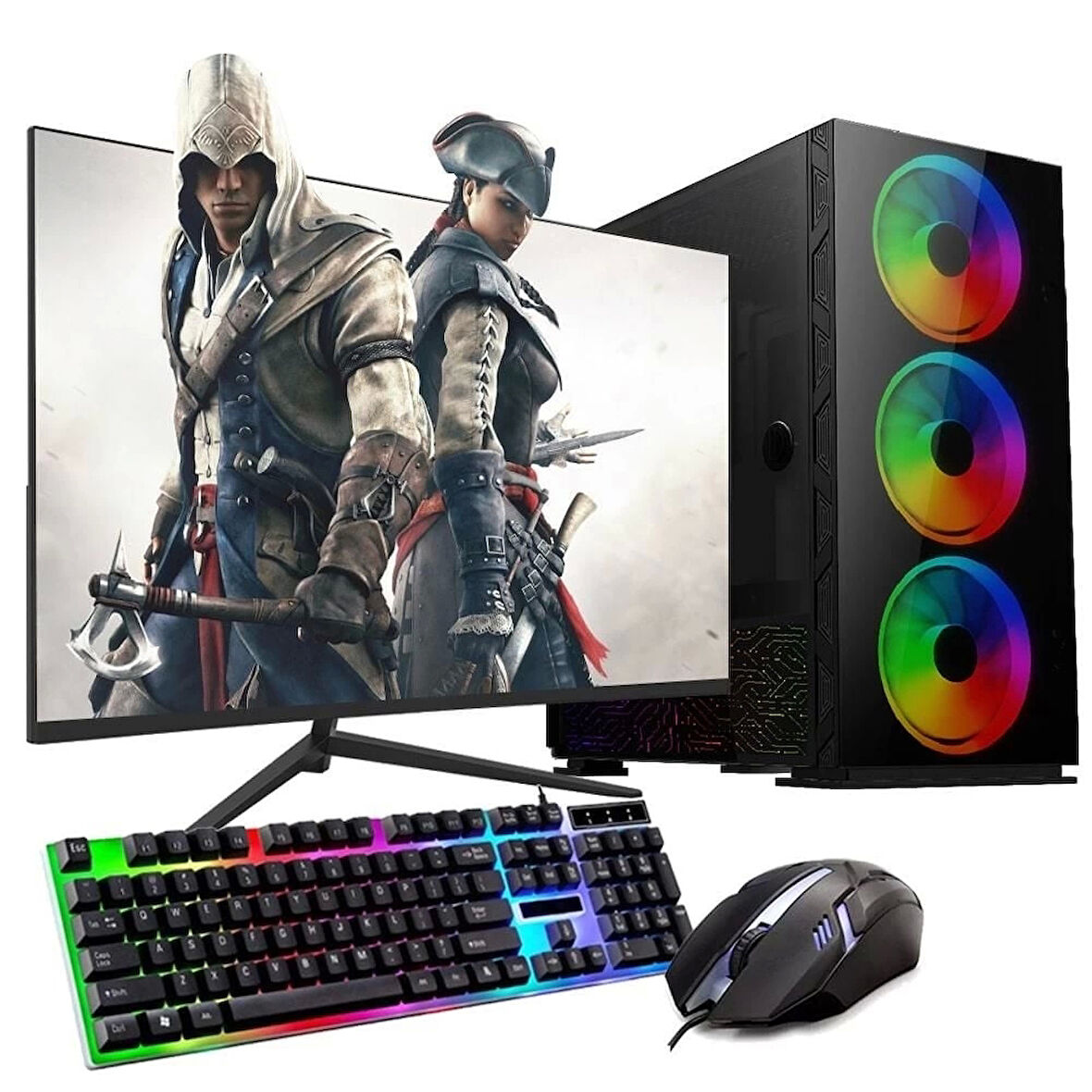 Ryzen5 5600 32GB 1TB M2 12GB RTX3060 24'' Mon. Oyun Bilgisayarı (Gaming Set)