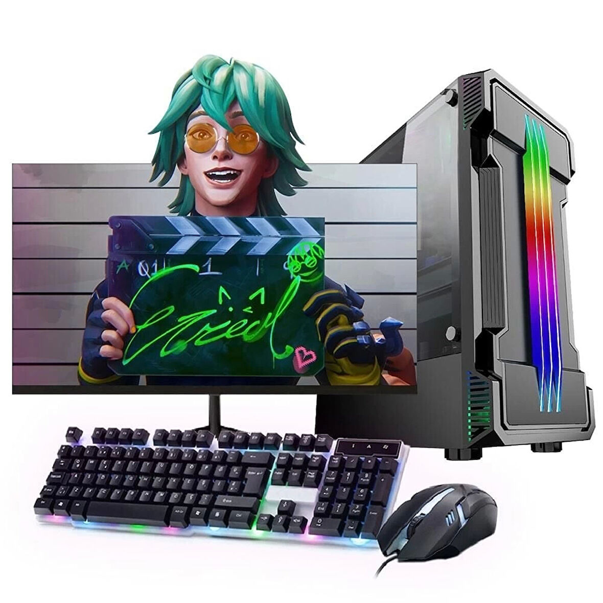 INTEL I3 3N 8GB 120SSD 1TB 4GB RX550 24'' Monitörlü  (Gaming SET)