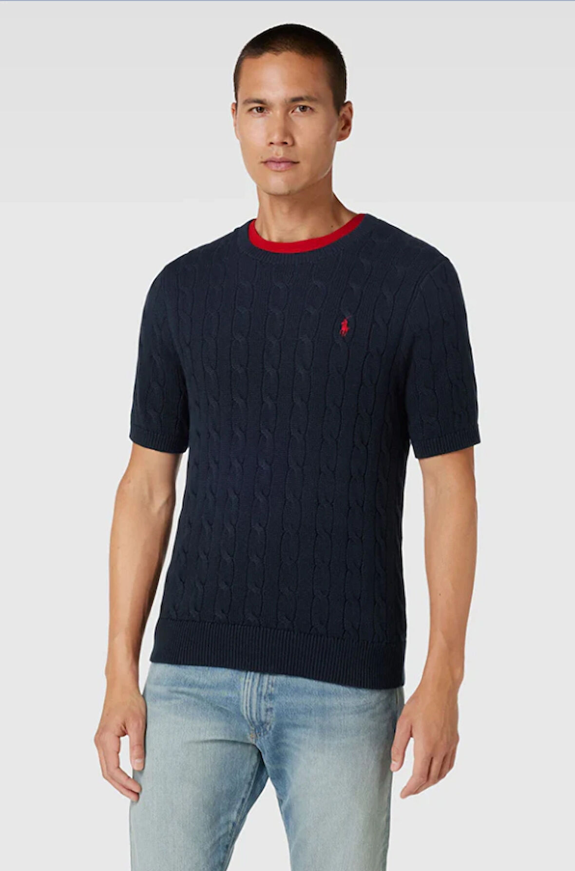 Polo Ralph Lauren Yuvarlak Yaka Saç Örgü Triko