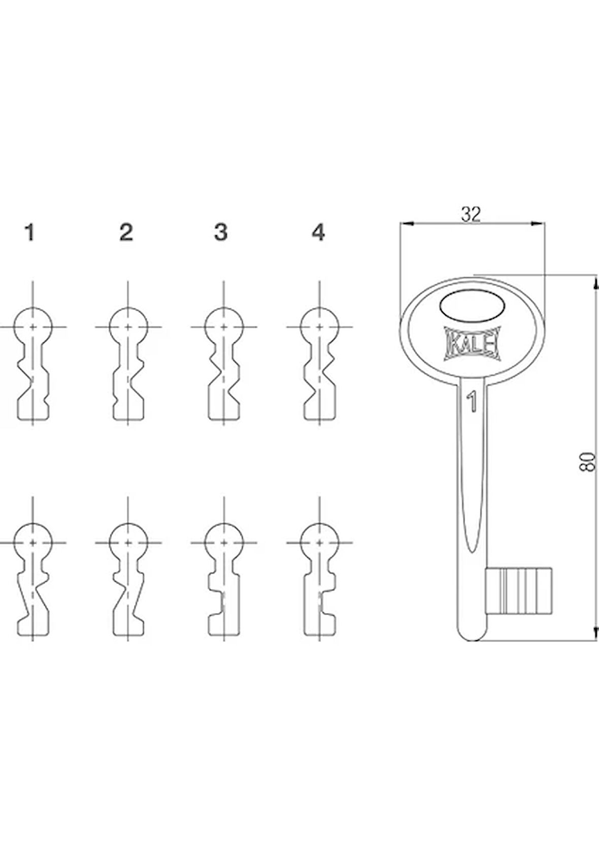 Kale Oda Kapı Anahtarı 4 No