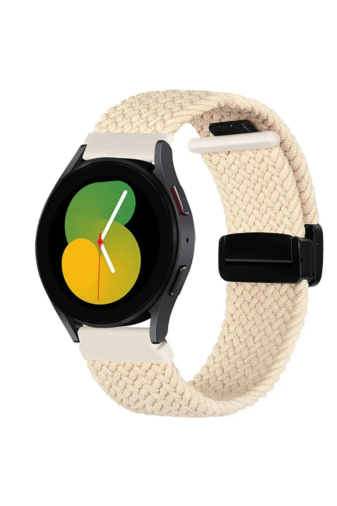 Samsung Galaxy Watch 5 Pro 45 mm ile Uyumlu Flexi Hasır Magnet Kordon