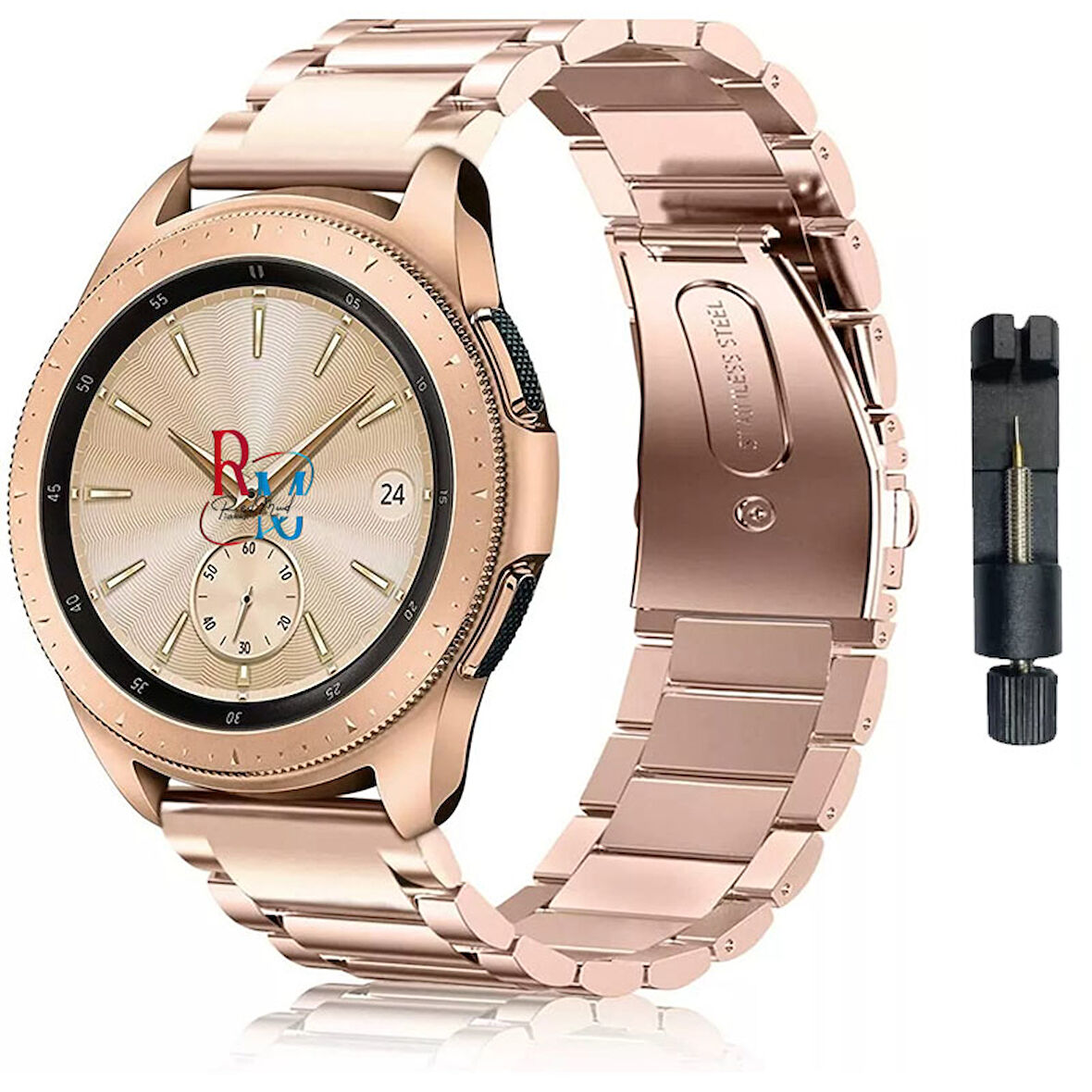 Huawei Watch GT5 46 mm ile Uyumlu  22 mm Klasik Çelik Kordon Paslanmaz Kayış