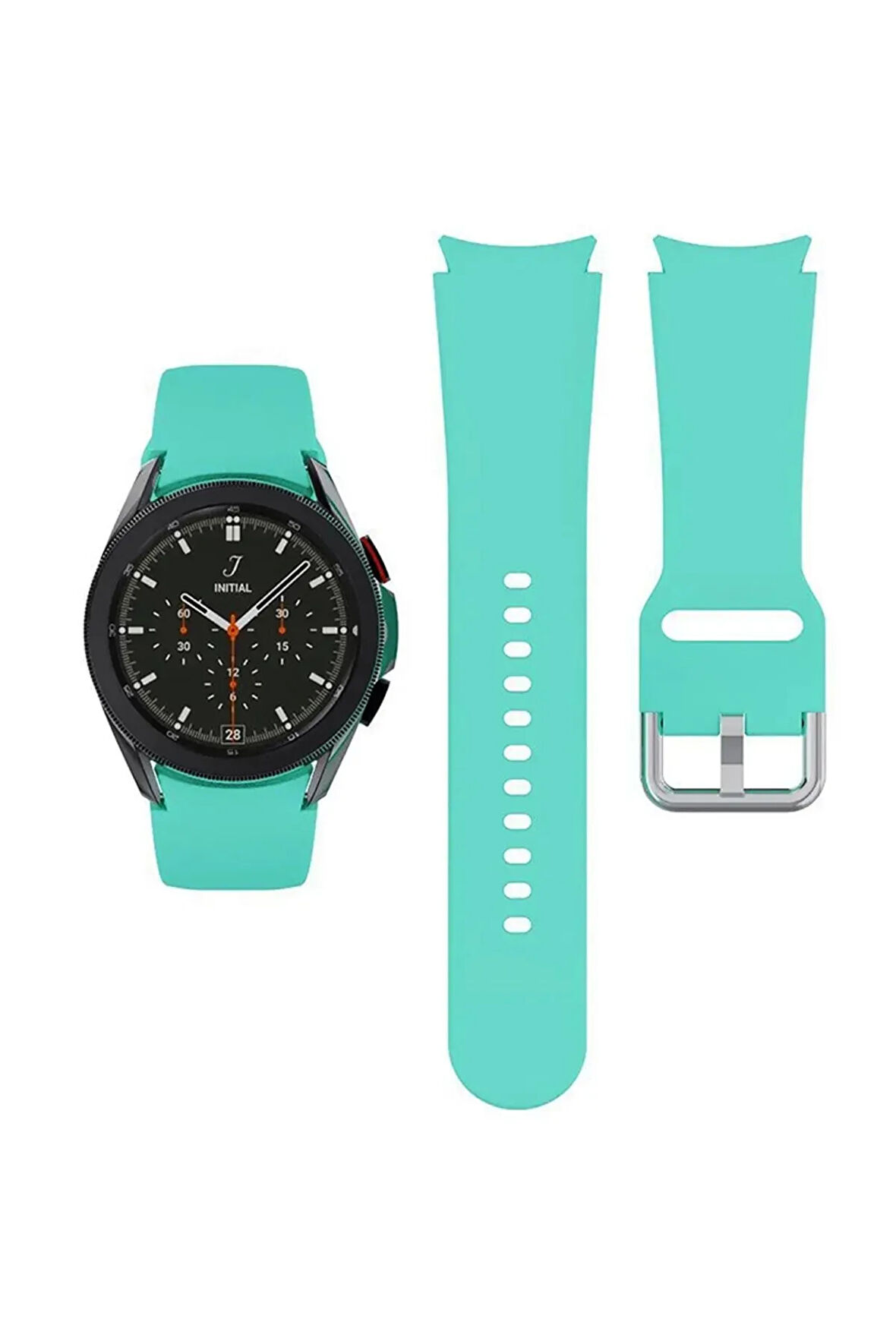Samsung Galaxy Watch 5 Pro 45  mm ile Uyumlu Kavisli Silikon Kordon