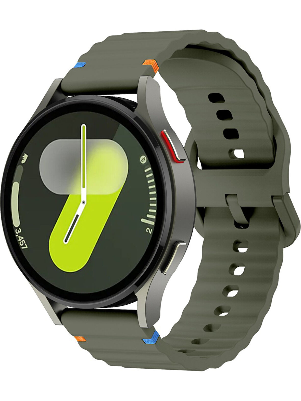 Amazfit GTR 2 GTR 2e GTR 47mm İle Uyumlu 22mm Kordon Dalgalı Dikiş Detaylı Silikon Saat Kordonu