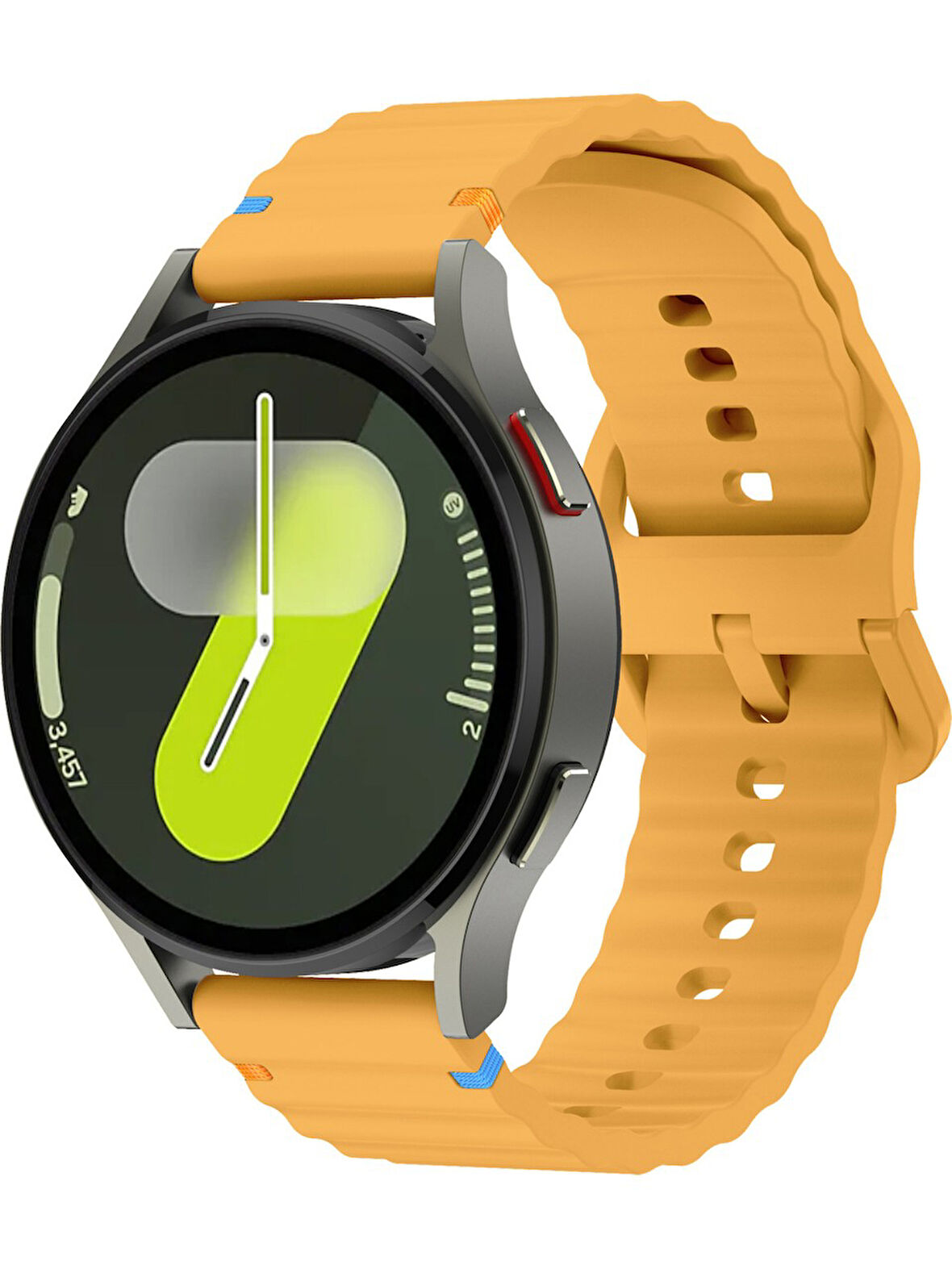 Huawei Watch GT3 Se 46mm  Huawei Watch Ultimate İle Uyumlu Dalgalı Dikiş Detaylı Silikon Saat Kordon