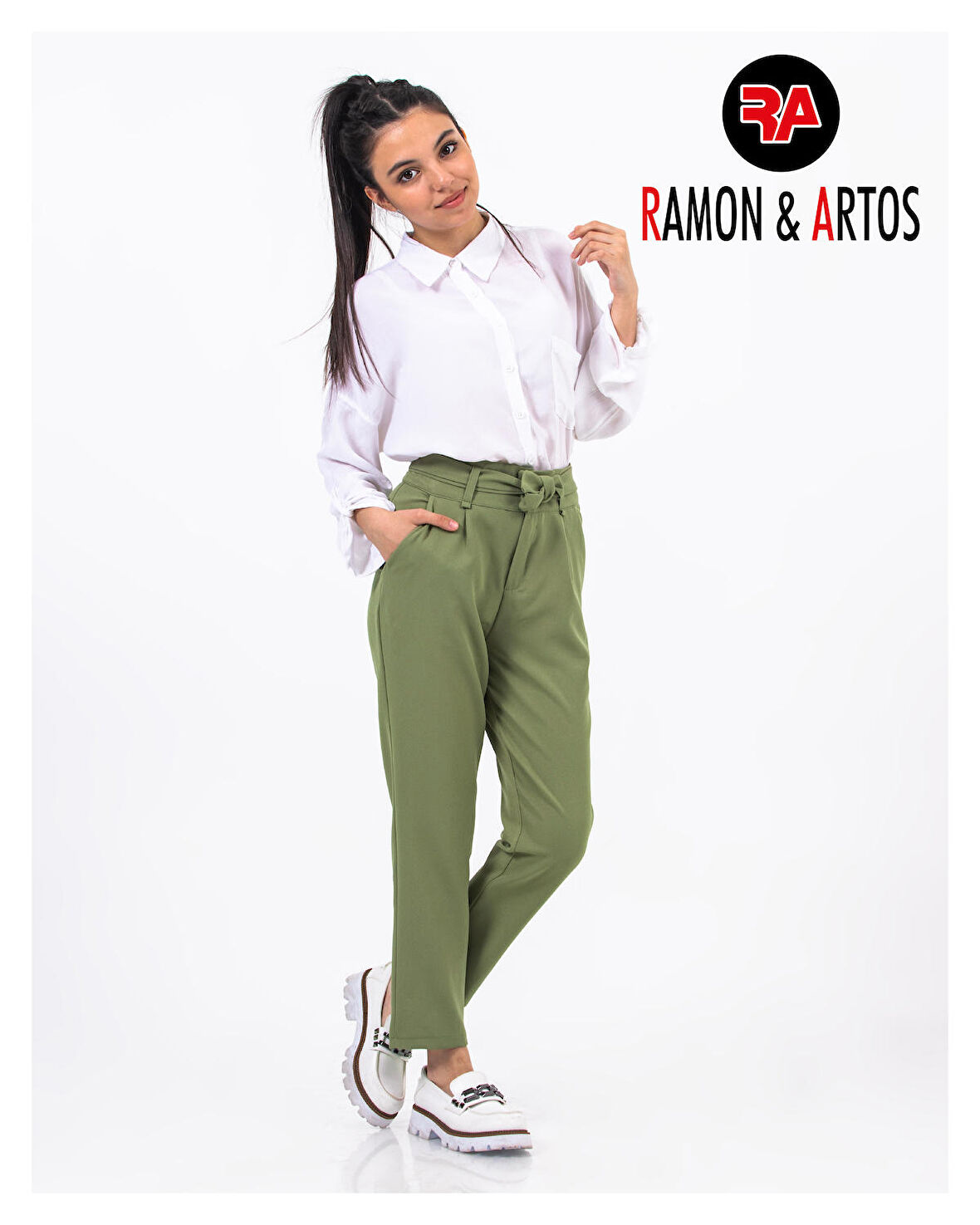 Dabıl Kumaş Düz Duble Paça Kız Çocuk Pantolon 