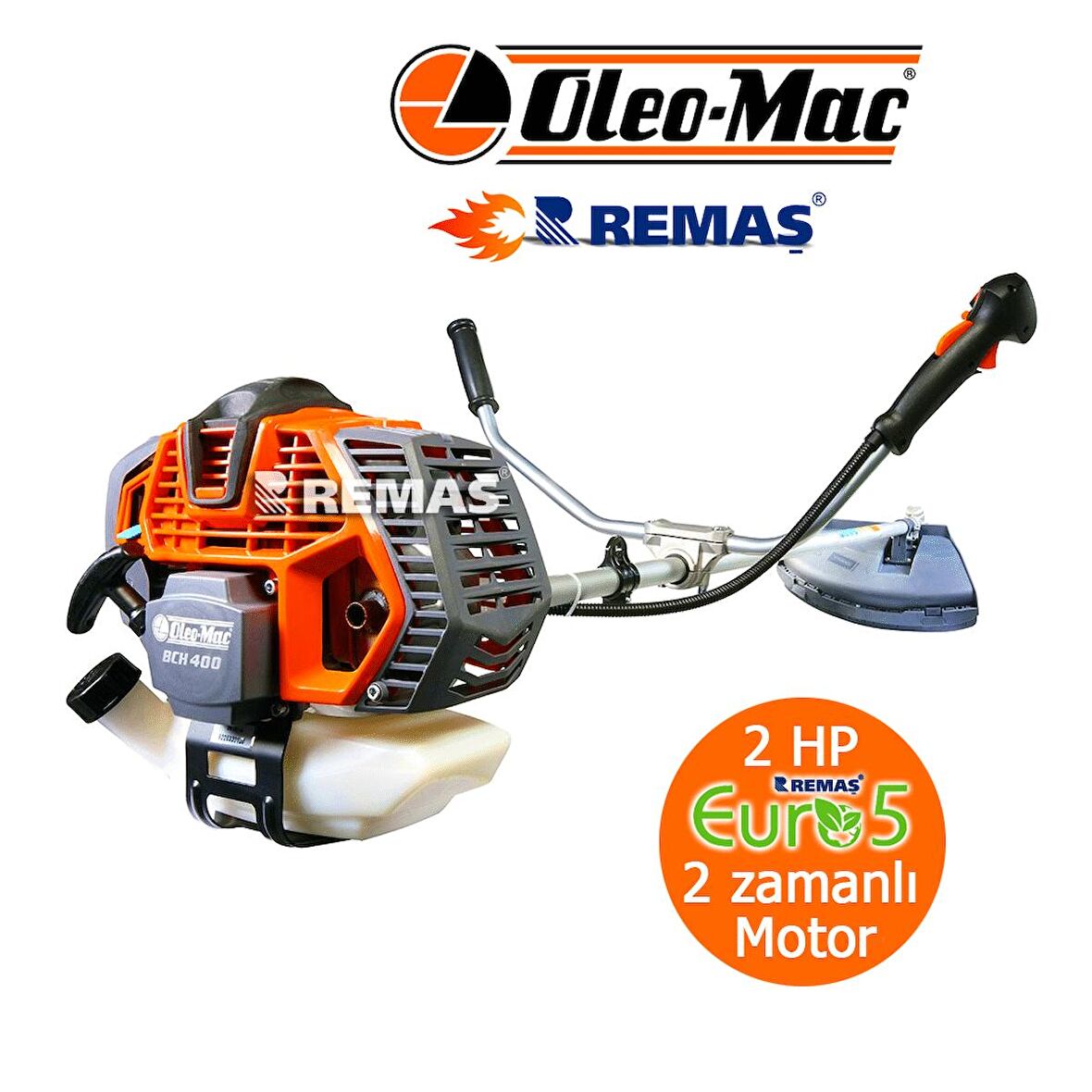 Oleo-Mac BCH 400 T EUR5 Yan Tip 2.0 HP Benzinli Motorlu Tırpan