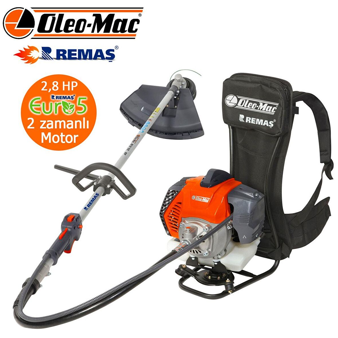 Oleo-Mac BCH 500 BP EUR5 Sırt Tipi 2.8 HP Benzinli Motorlu Tırpan