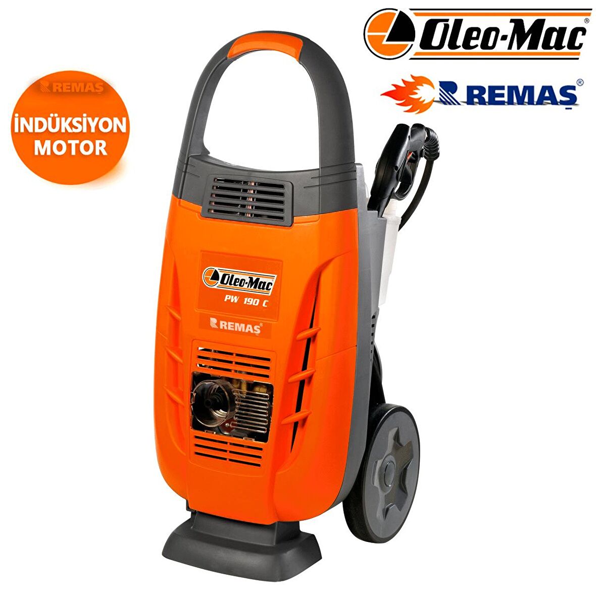 Oleo-Mac PW190C Elektrikli 2900 Watt İndüksiyon Motor 160 Bar Basınçlı Yıkama Makinası