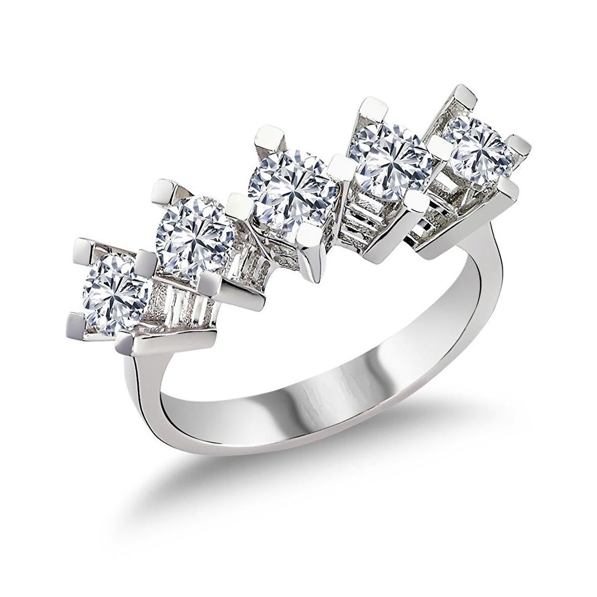 14 Ayar Altın 0.50 Ct Pırlanta Beştaş Yüzük RMY521