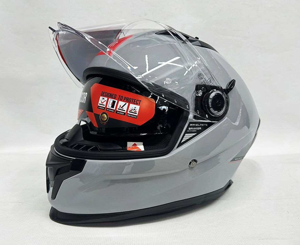 MT Braker Sv Nardo Gri Parlak Renk A12 - Şefaf Vizörlü- Iç Güneş Vizörlü -M