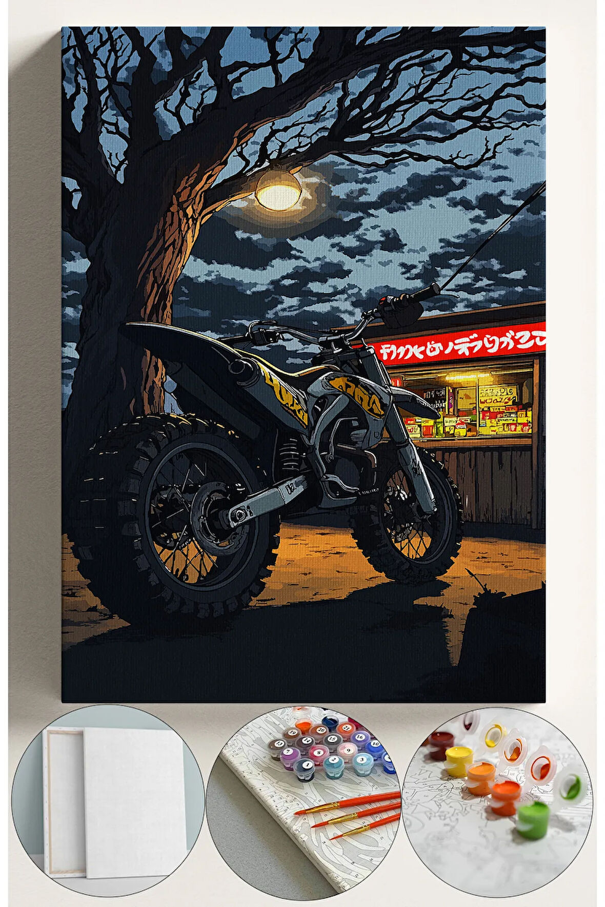 Sayılarla Boyama Seti Numaralı Tuval Fırça Boya 40x50 Cm - Road Motor