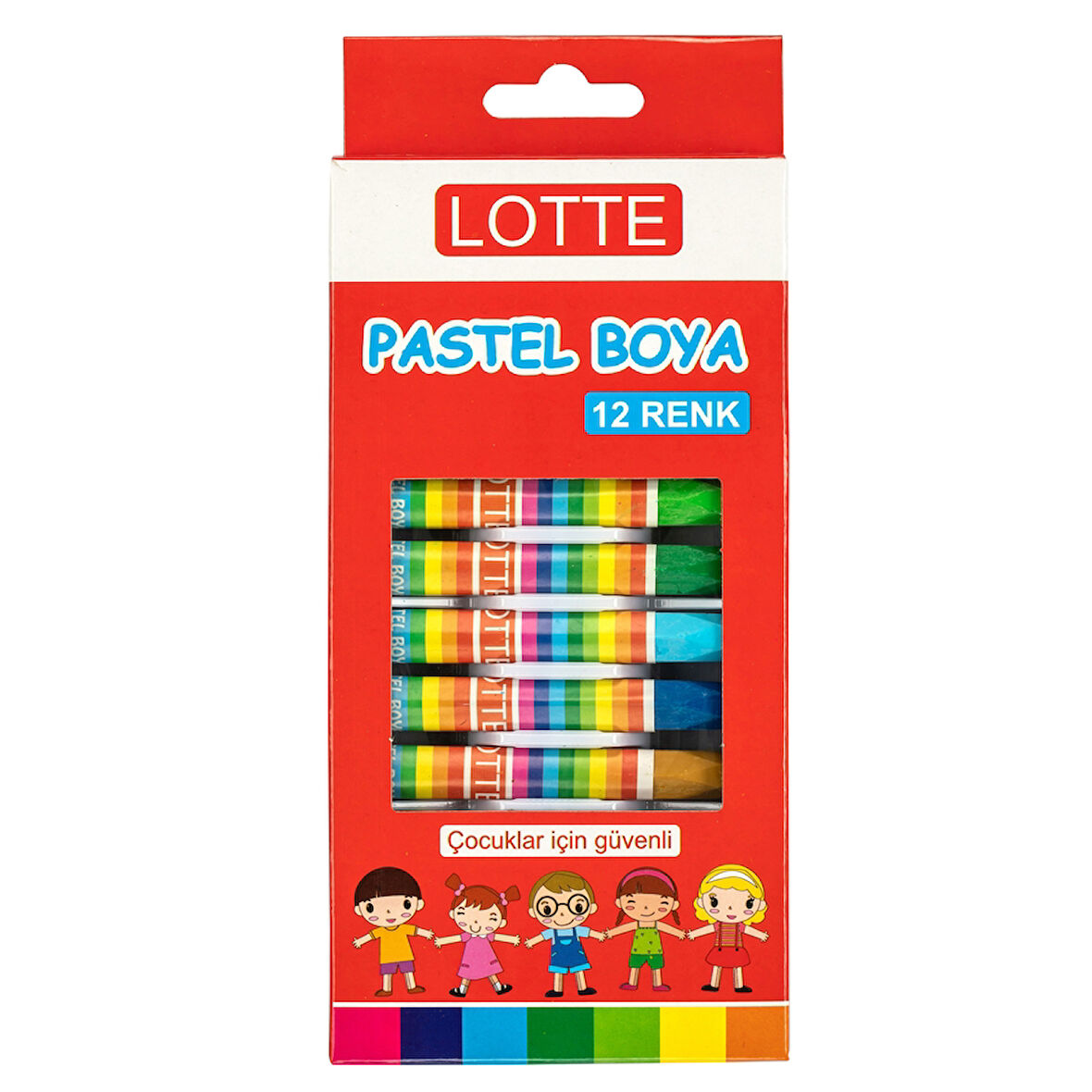 Lotte | Pastel Boya Seti, Ufalanmaya Dayanıklı ve Pürüzsüz Boyayan Canlı Renkli Pastel Boya, 12 Renkli Set