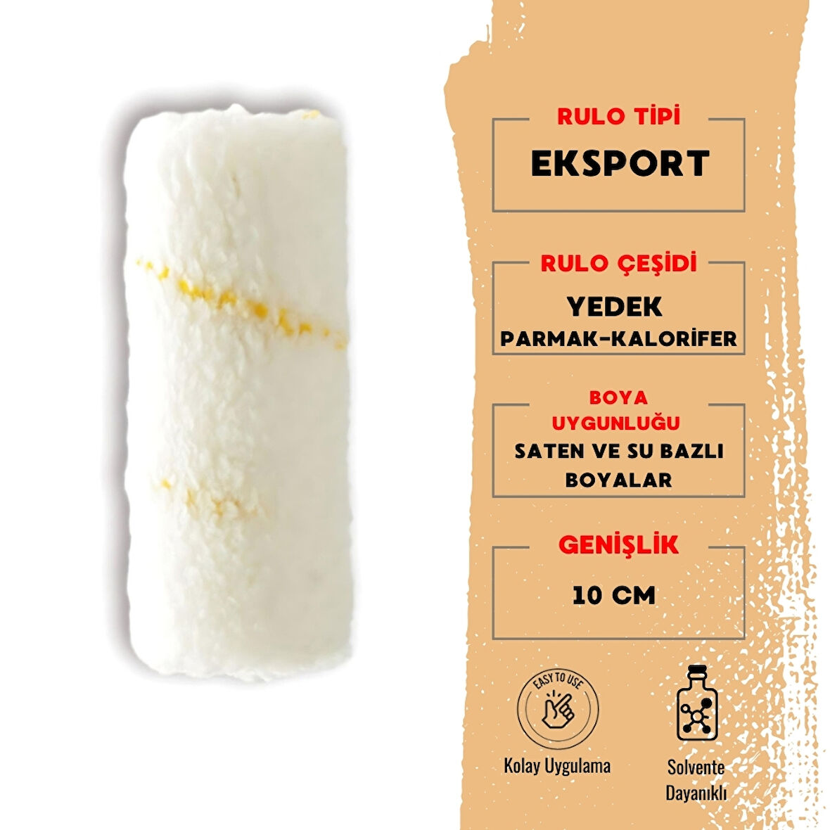 Dekor | 1100 Eksport Parmak - Kalorifer Boya Rulosu, Yedeği, 10 cm