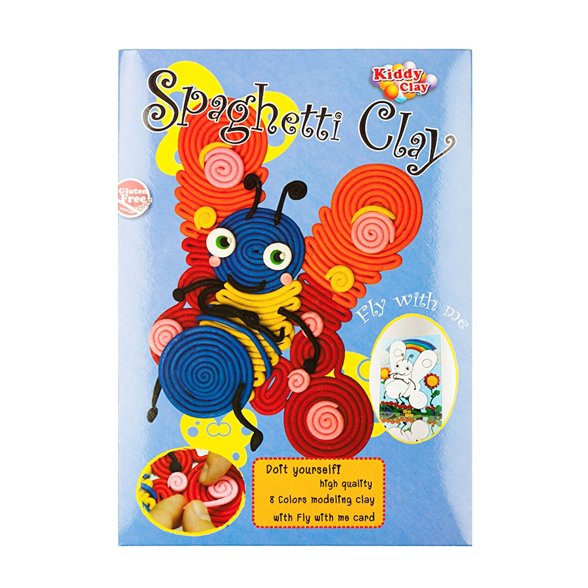 Bigpoint | Kiddy Clay Spaghetti Hamur, Kolay Şekil Alan Esnek Modelleme Hamuru, 100 Gram, 8 Farklı Renk