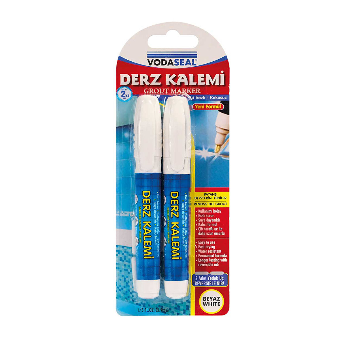 Vodaseal | 2'li Derz Kalemi , Beyaz