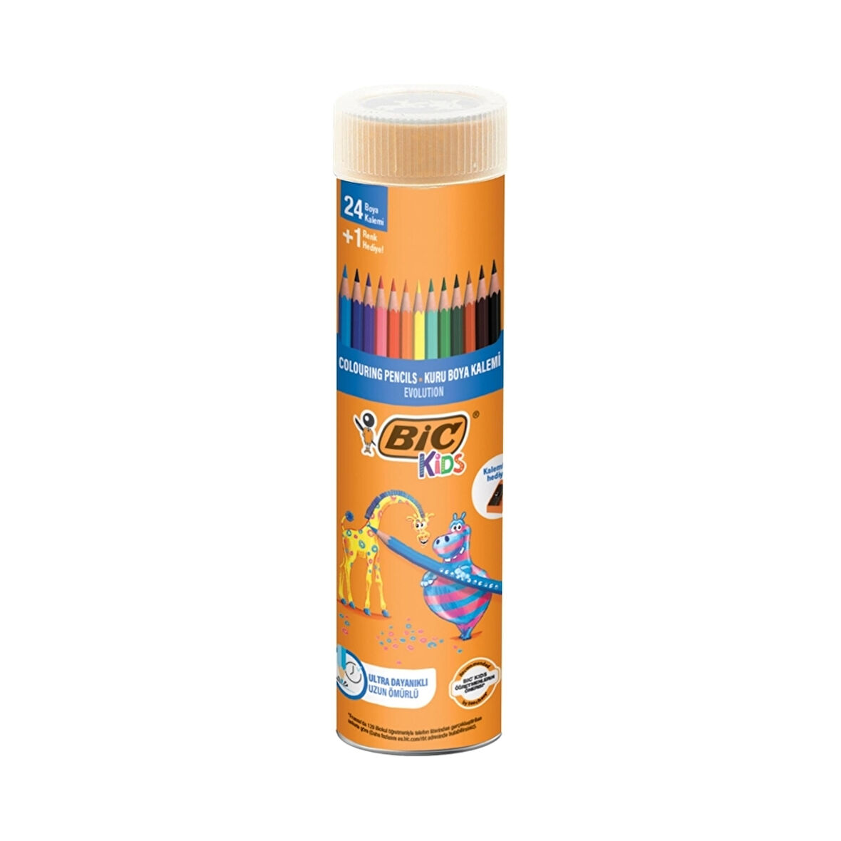 BIC | Evolution Kuru Boya Kalemi Seti, 24+1 Renk, Metal Tüp, Dayanıklı ve Canlı Renkler