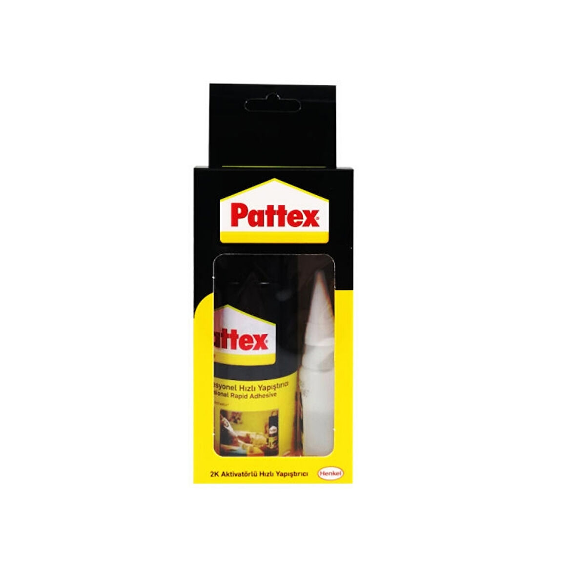 Pattex | 2K Hızlı Yapıştırıcı, 100 ml Yapıştırıcı + 25 ml Aktivatör, Çift Bileşenli, Çok Amaçlı