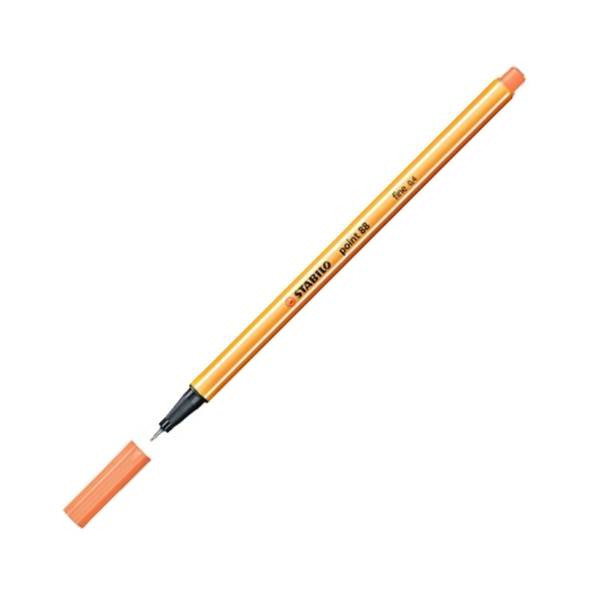 Stabilo | Point 88 Fineliner Kalem, 0.4 mm Uç, Kayısı, Metal Destekli Uç, Altıgen Tasarım