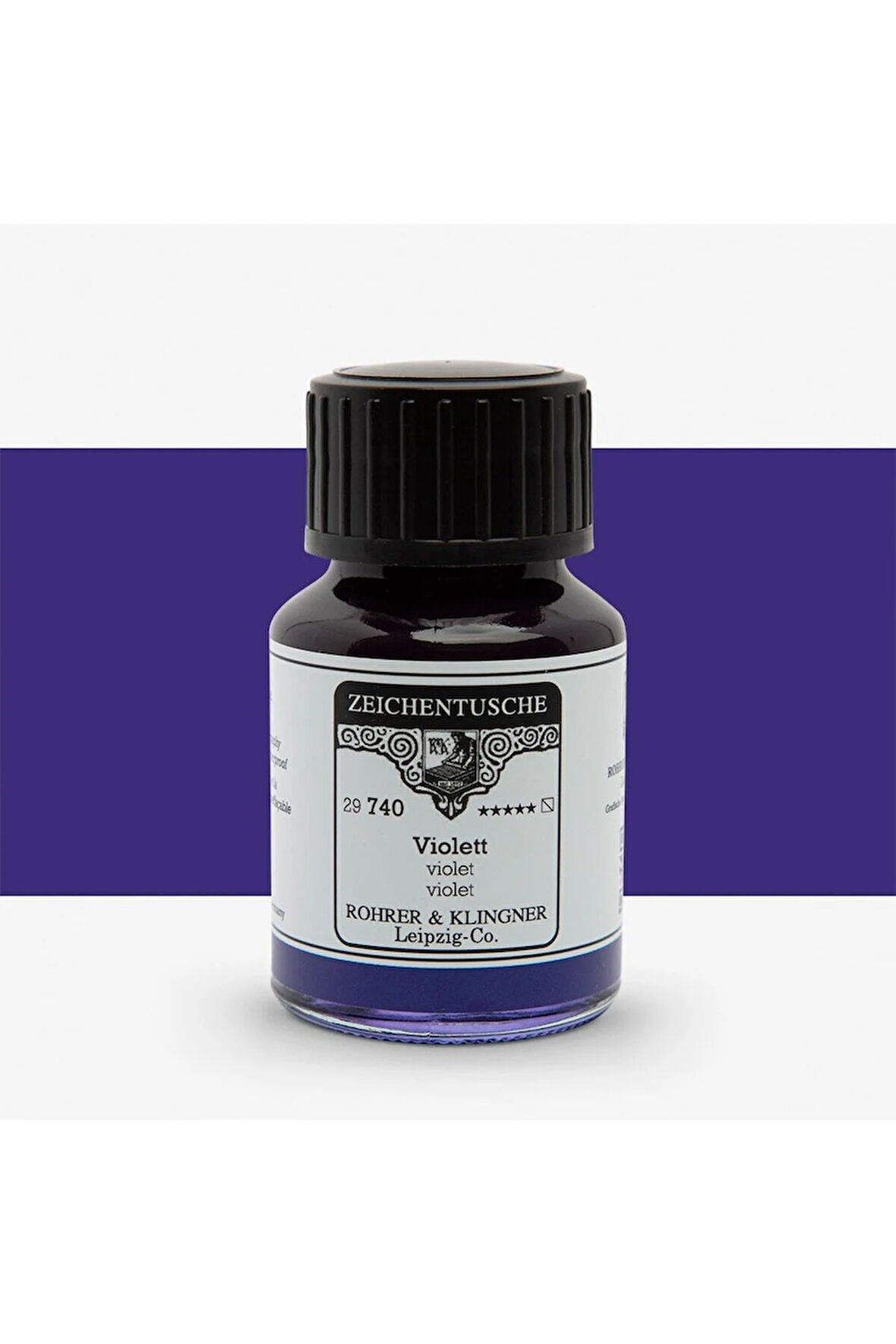 Rohrer&Klingner Kaligrafi mürekkebi Zeichentusche 29-airbrush-fırça-divit-sulu boya 50ml-740-violet