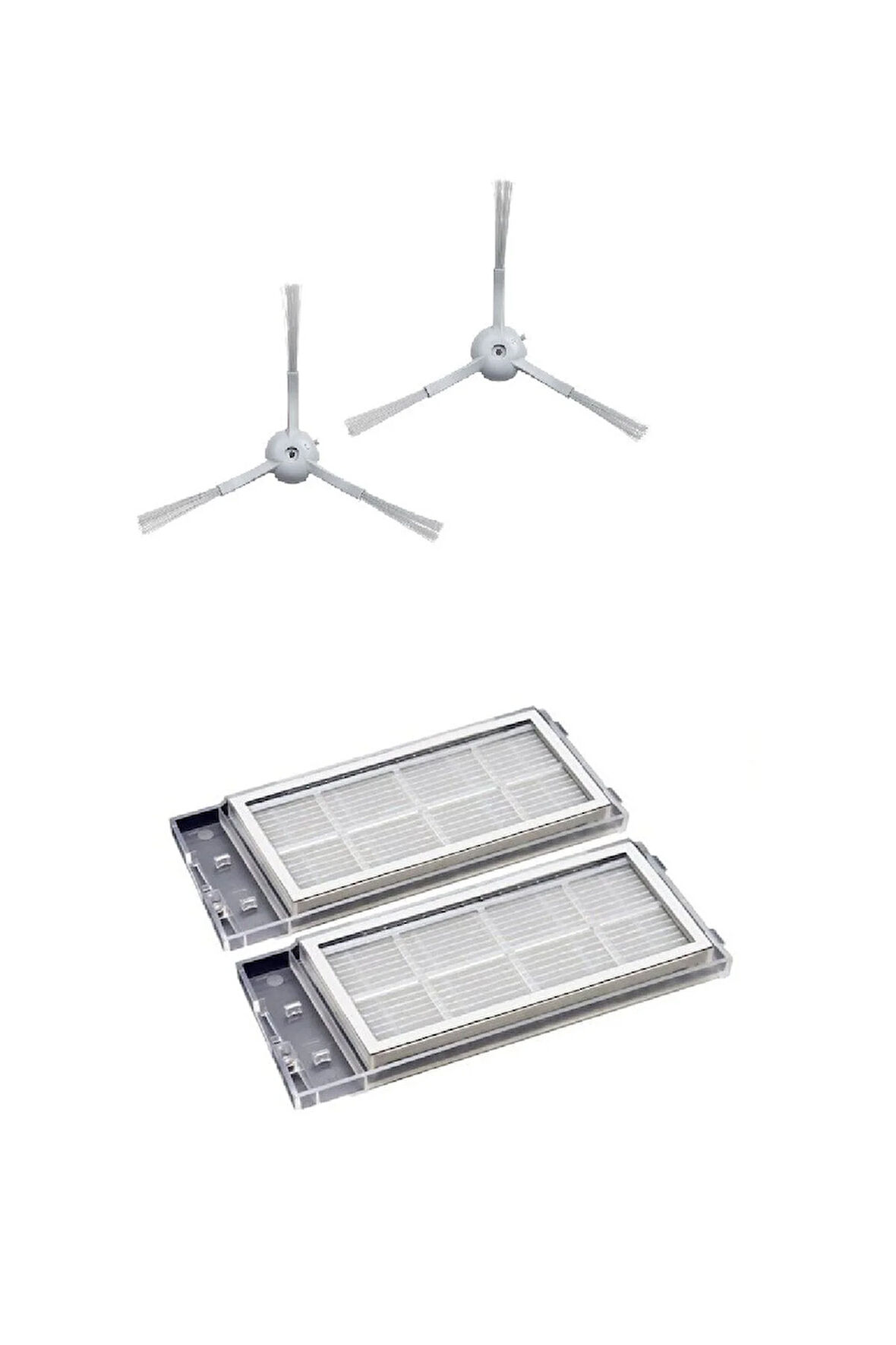 Roıdmı Eve Plus Uyumlu 2 Adet Yan Fırça Ve 2 Adet Hepa Filtre