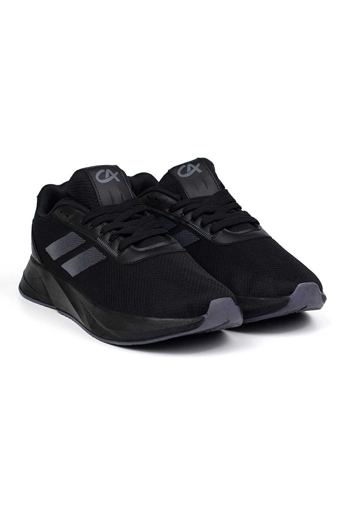 Erkek Siyah Füme Bağcıklı Nefes Alan Esnek Hafif Günlük Sneaker Spor Ayakkabı