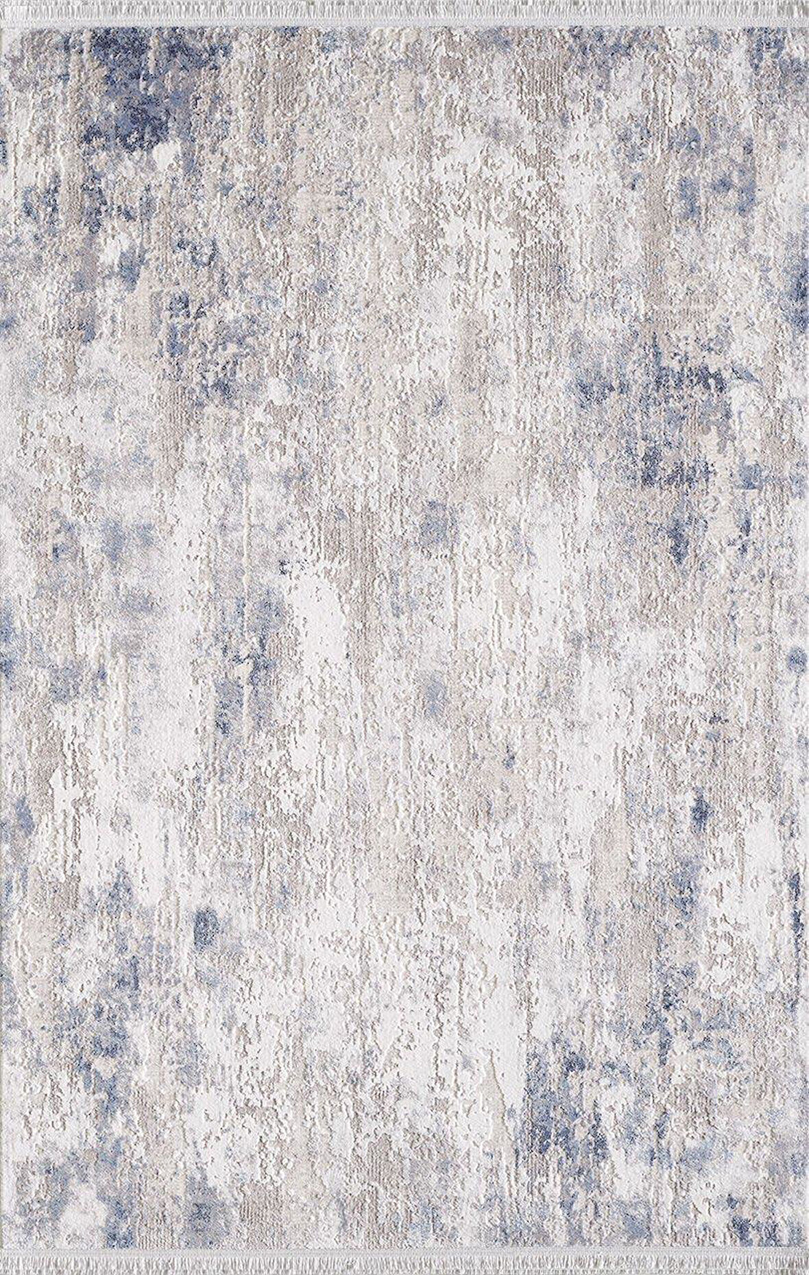 Artemis Halı Romantik 02436B Gri Mavi Modern Saçaklı Halı