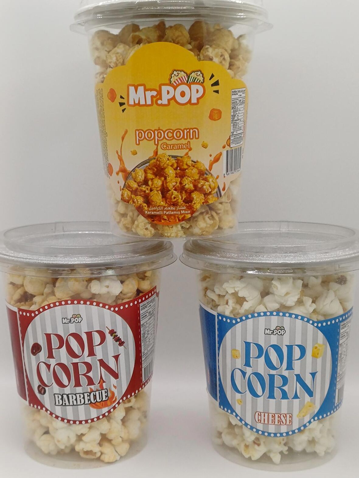 Barbekü, Peynirli, Karamelli Patlamış Mısır / PopCorn Özel Kutuda 3'lü Paket