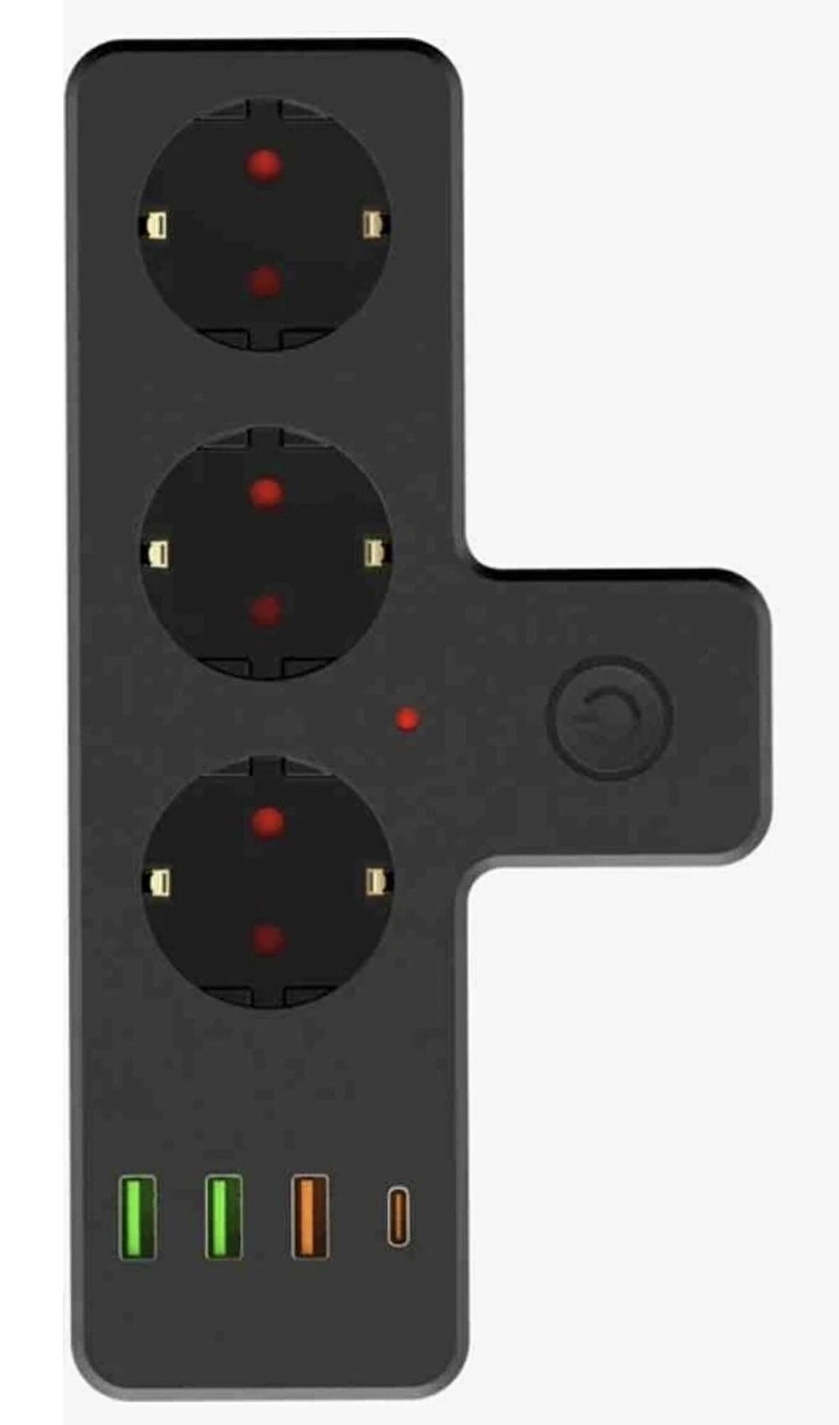 ROSE TEKNOLOJİ TERMAL AKIM KORUMALI DUVAR TİPİ KABLOSUZ 3 USB/ 1 TYPE-C GİRİŞLİ 20 W PD GİRİŞ PRİZ 