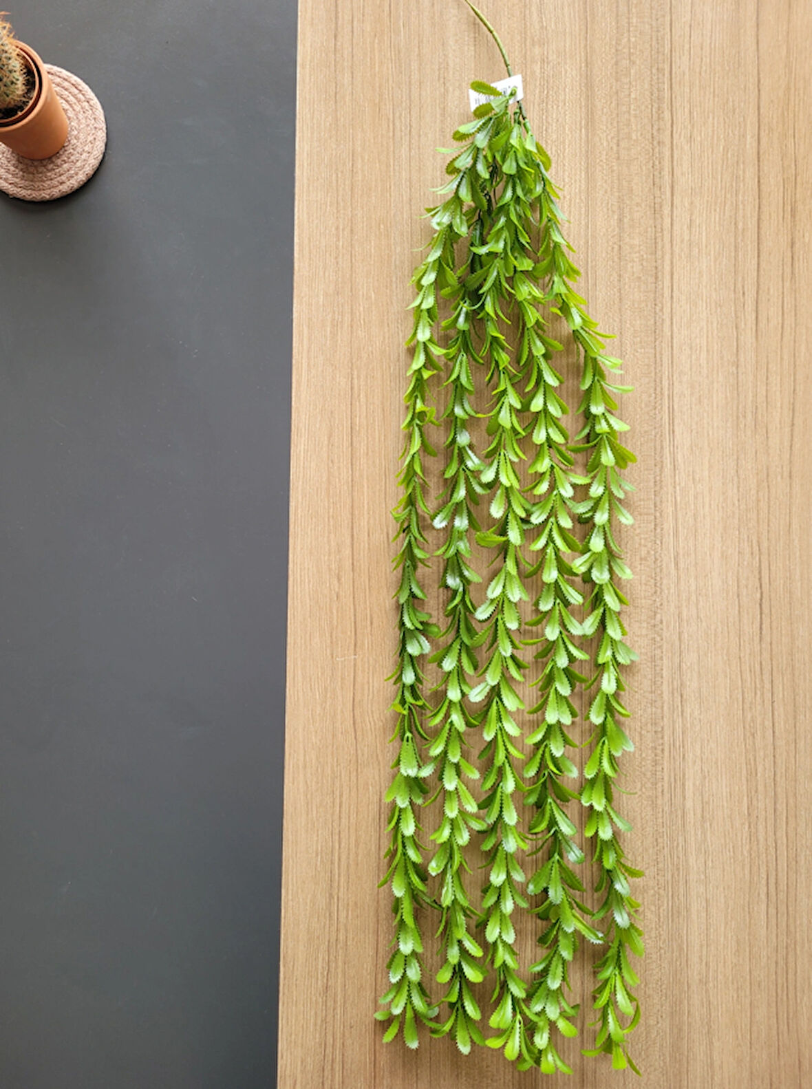 Saksısız 5 Dallı Yoğun Yapraklı Yeşil Yapay Sarkıt Dekor Bitki Çiçek (90 Cm)