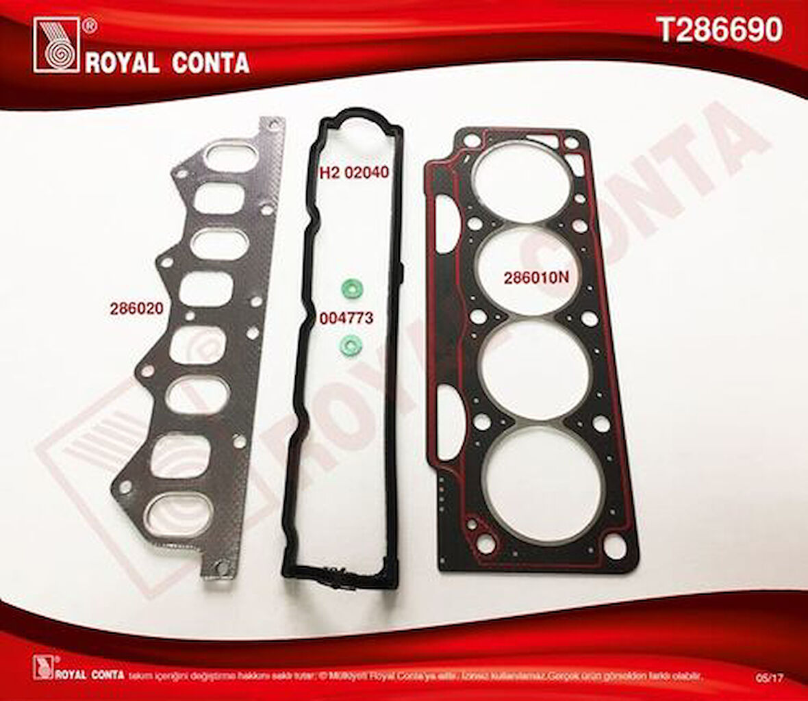 Royal T286690 Motor Takım Contası Üst Keçesiz Laguna Megane 1.8 2.0 8V F3P F3R 7701467058