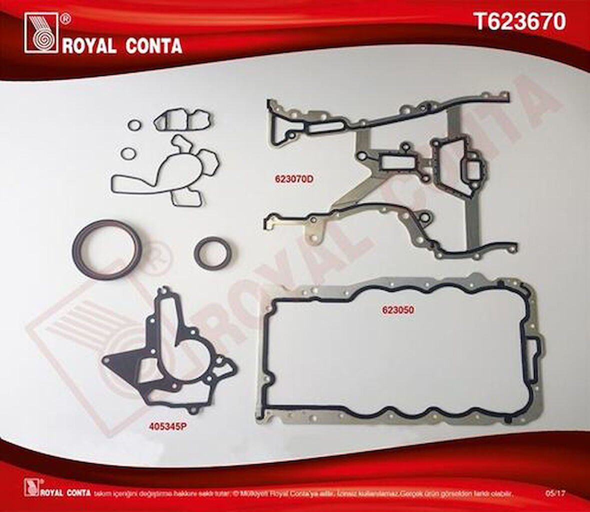 Royal T623670 Alt Takım Conta Seti Corsa C 01-11 Astra G 98-10 Astra H 04-14 Corsa D 07-14 Meriva A 03-10 Z12XEP 1606248