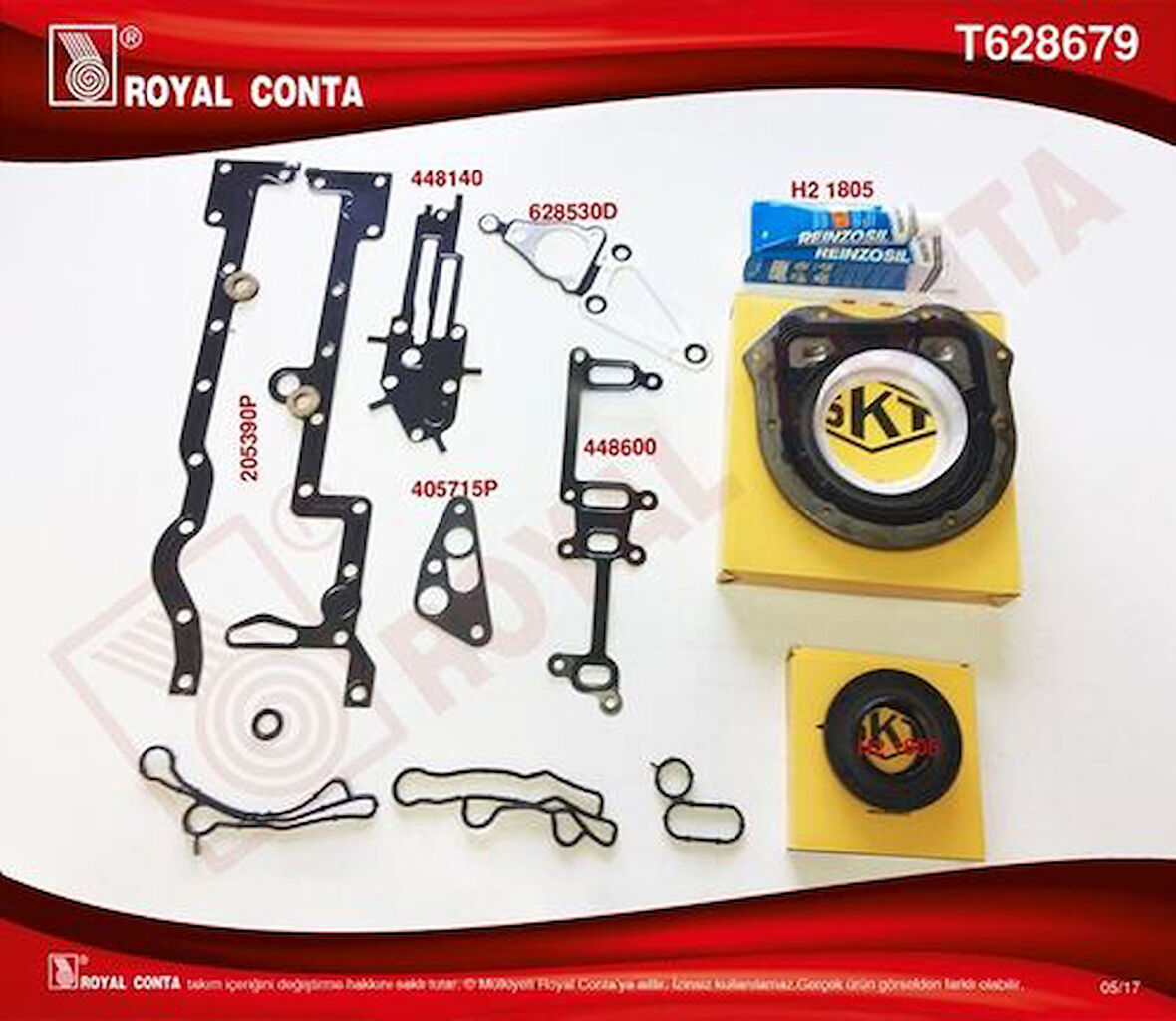 Royal T628679 Alt Takım Conta Skt Keçeli S.K.C Hariç Transit V347 11-14 V363 14-Ranger 12-2.2TDCI 155PS Euro 5 Arkadan İtişli BK2Q6008