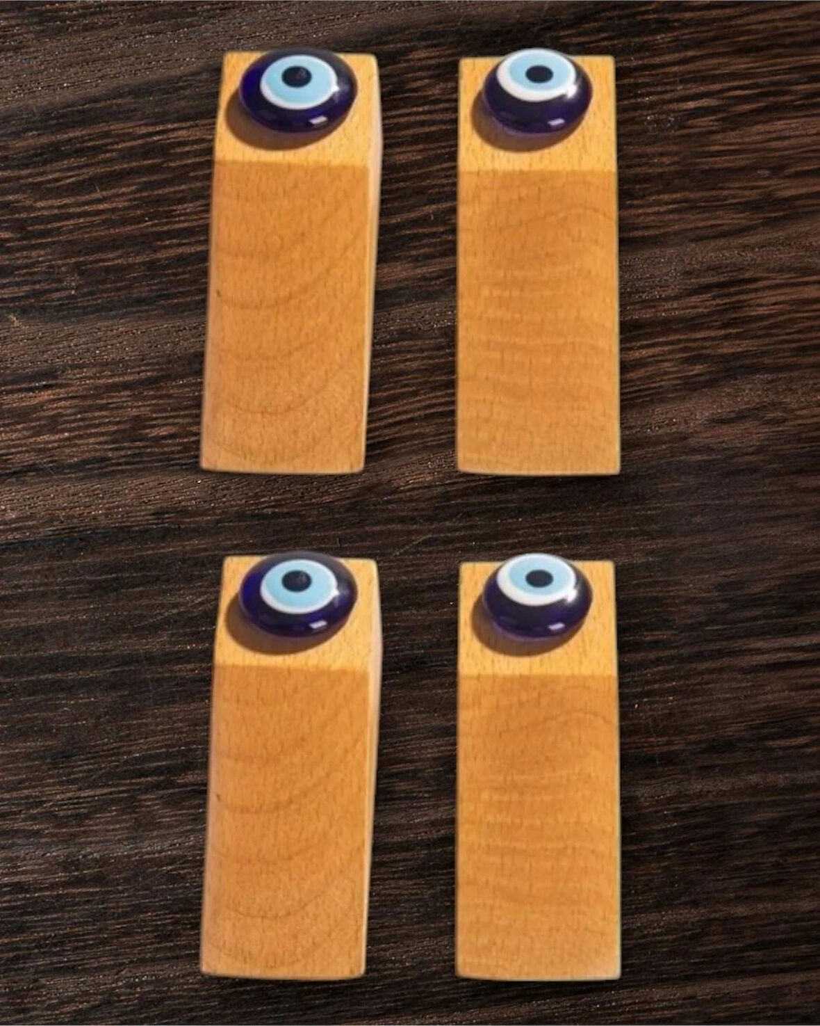 Kapı Stoperi, Kapı Tutucu, Kapı Takozu, Kaydırmaz Aparatlı Nazar Boncuklu 4 Adet