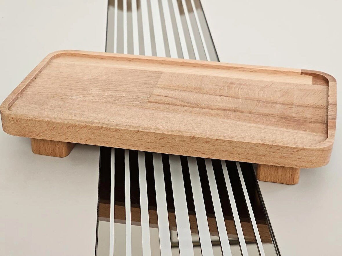 22x11cm, Ayaklı, Ahşap Dekoratif, Mutfak Düzenleyici, Yağdalık, Baharatlık, Sosluk Altı, Dikdörtgen